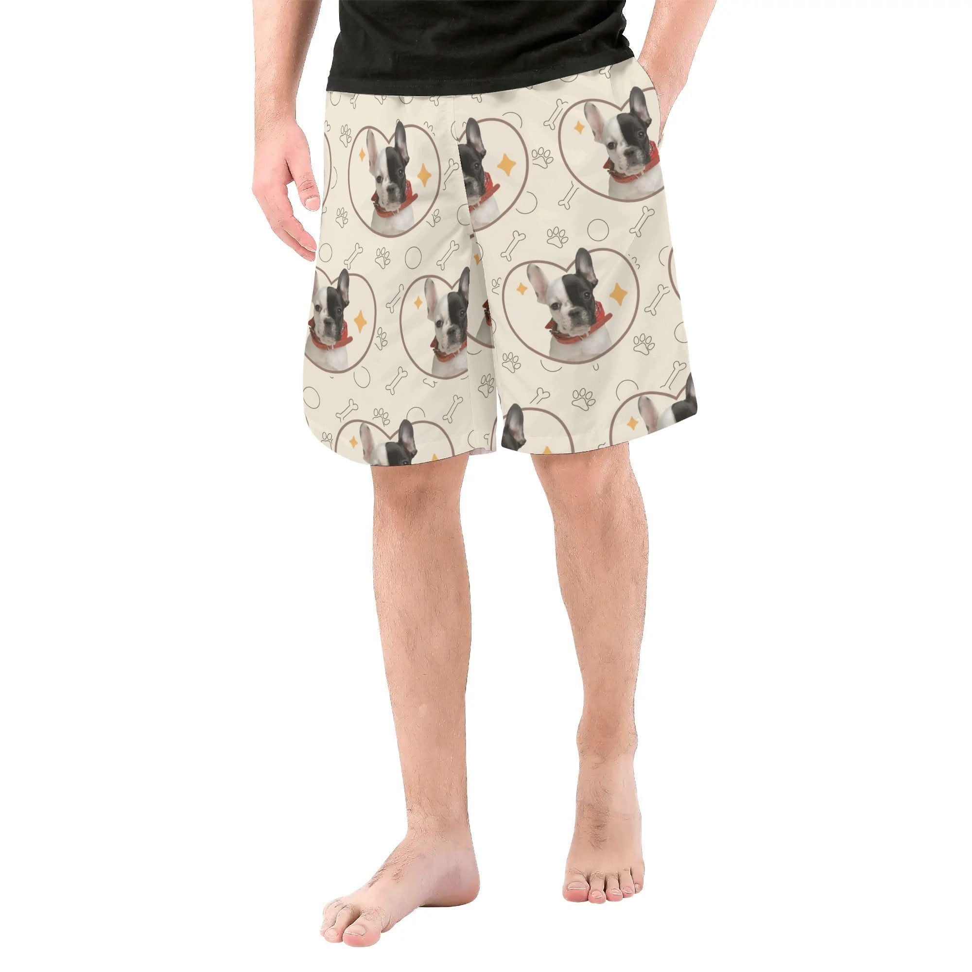All-Over Print Custom Casual Shorts for Frenchie Enthusiasts-fadou