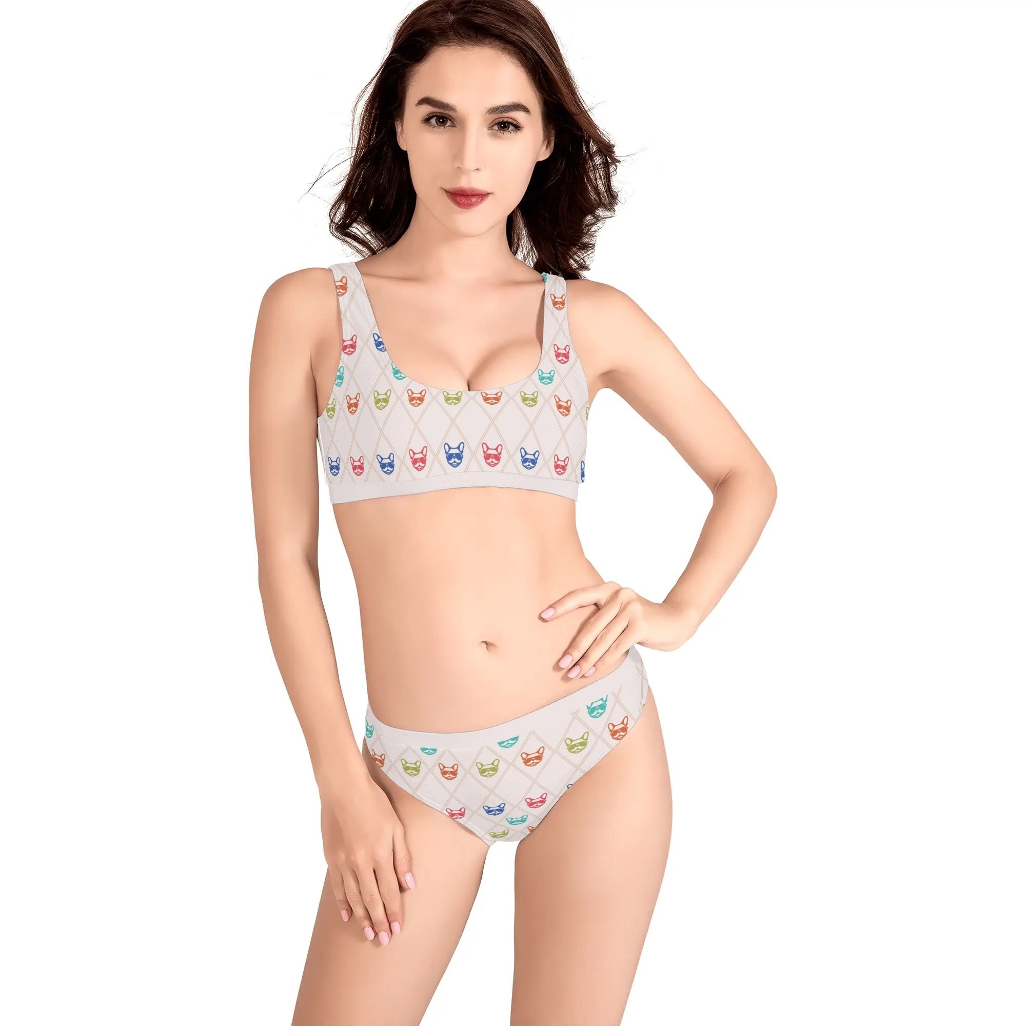Donut French Bulldog Beach Swimwear for Frenchie Enthusiasts-fadou