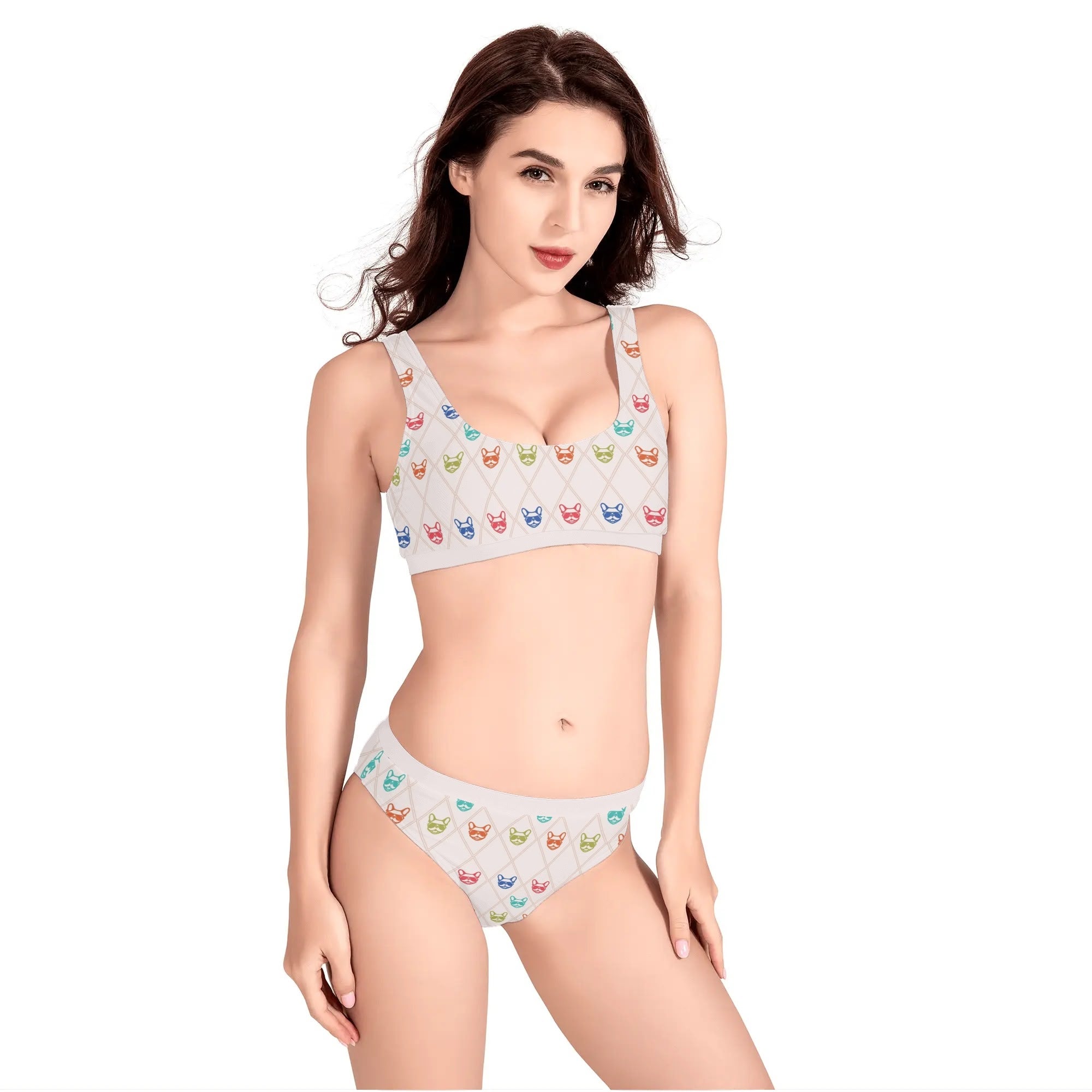 Donut French Bulldog Beach Swimwear for Frenchie Enthusiasts-fadou