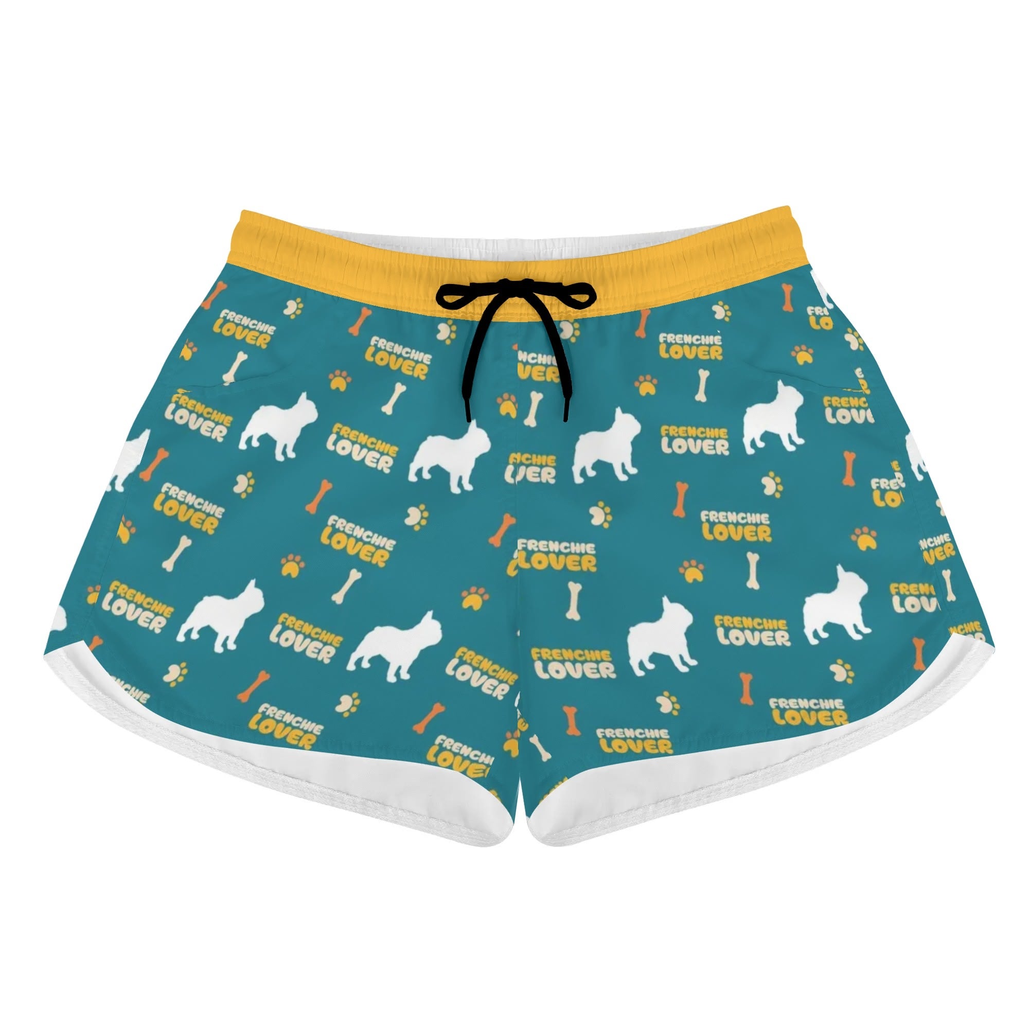 Coco - Womens Beach Shorts for Frenchie Fans Everywhere-fadou