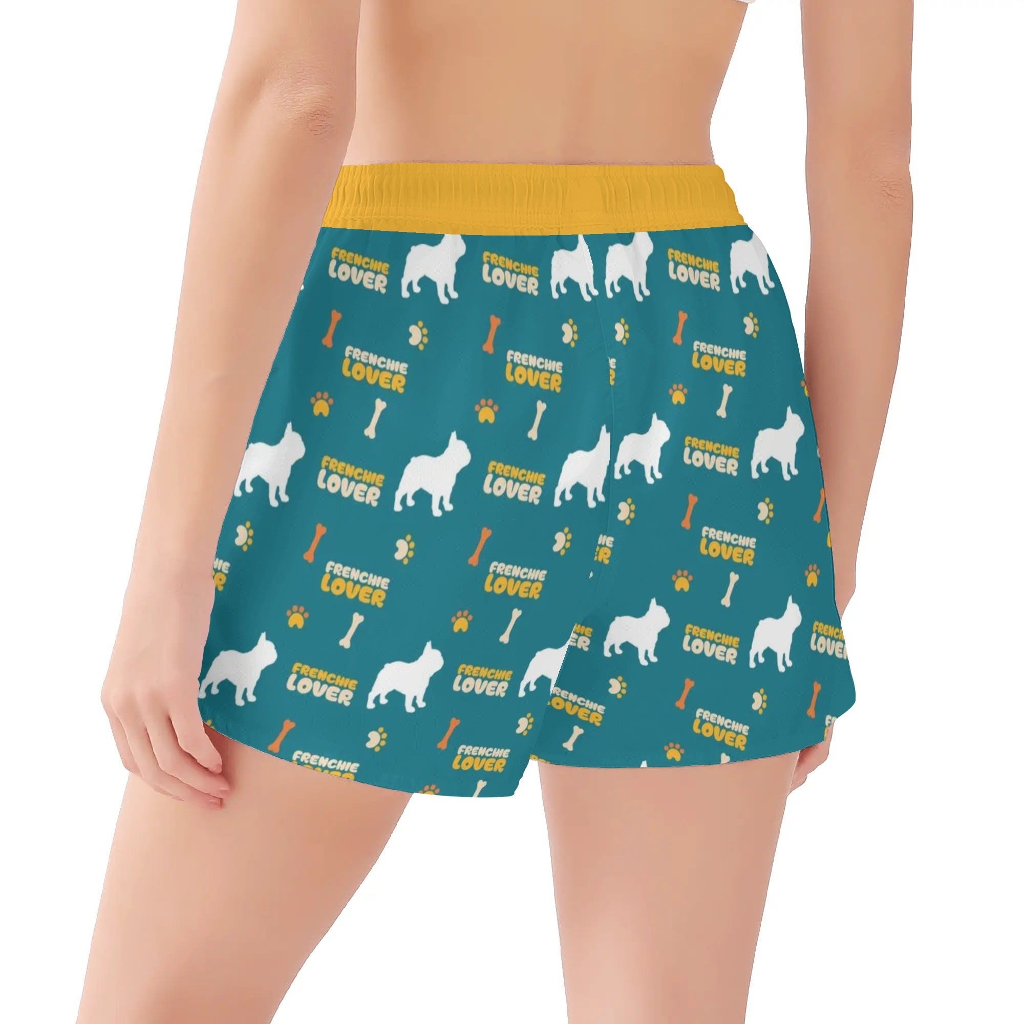 Coco - Womens Beach Shorts for Frenchie Fans Everywhere-fadou