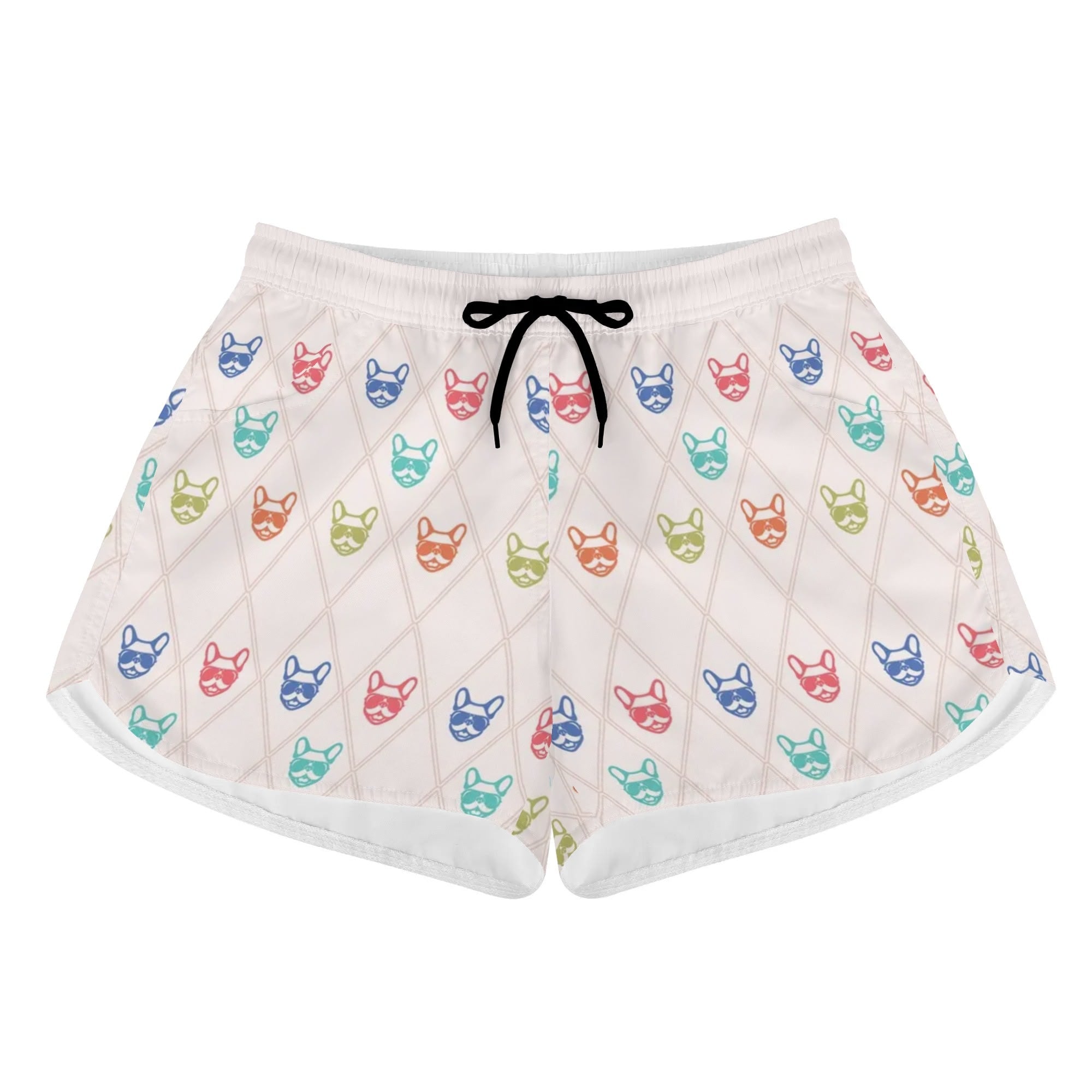 Paris French Bulldog Beach Shorts for Frenchie Enthusiasts-fadou