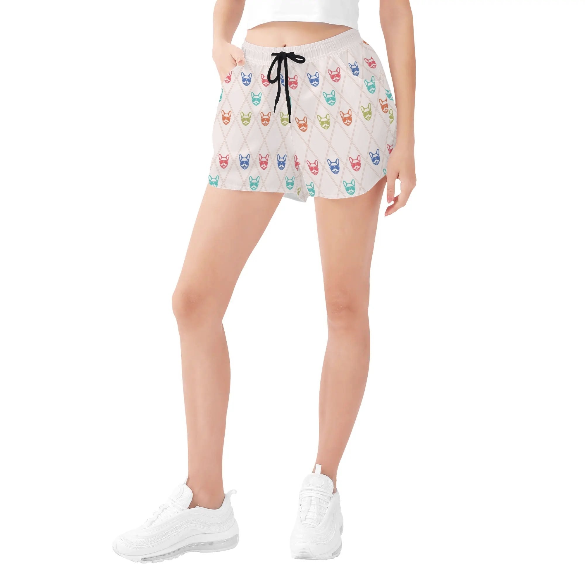 Paris French Bulldog Beach Shorts for Frenchie Enthusiasts-fadou