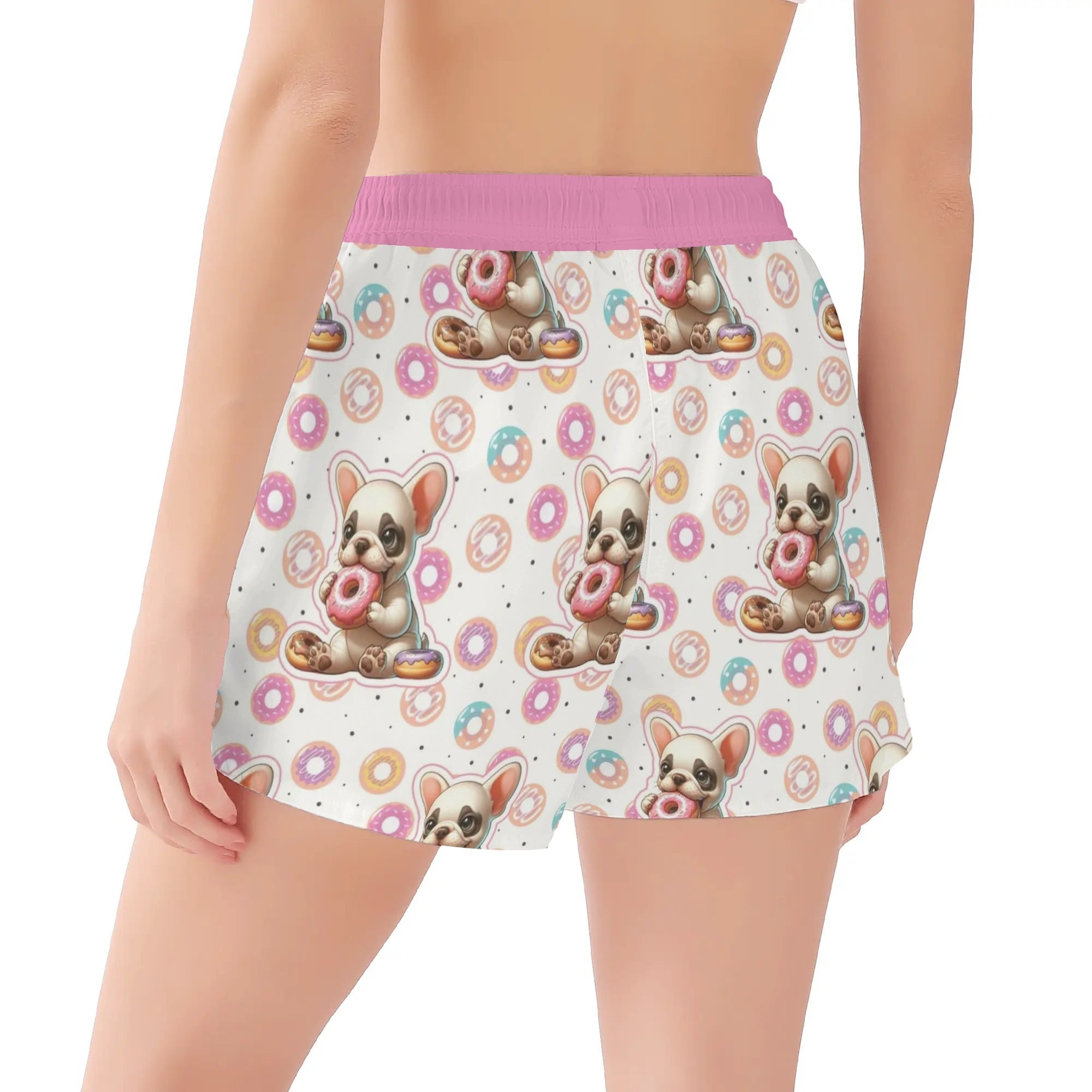 Phil - Womens Beach Shorts for Frenchie Fans Everywhere-fadou