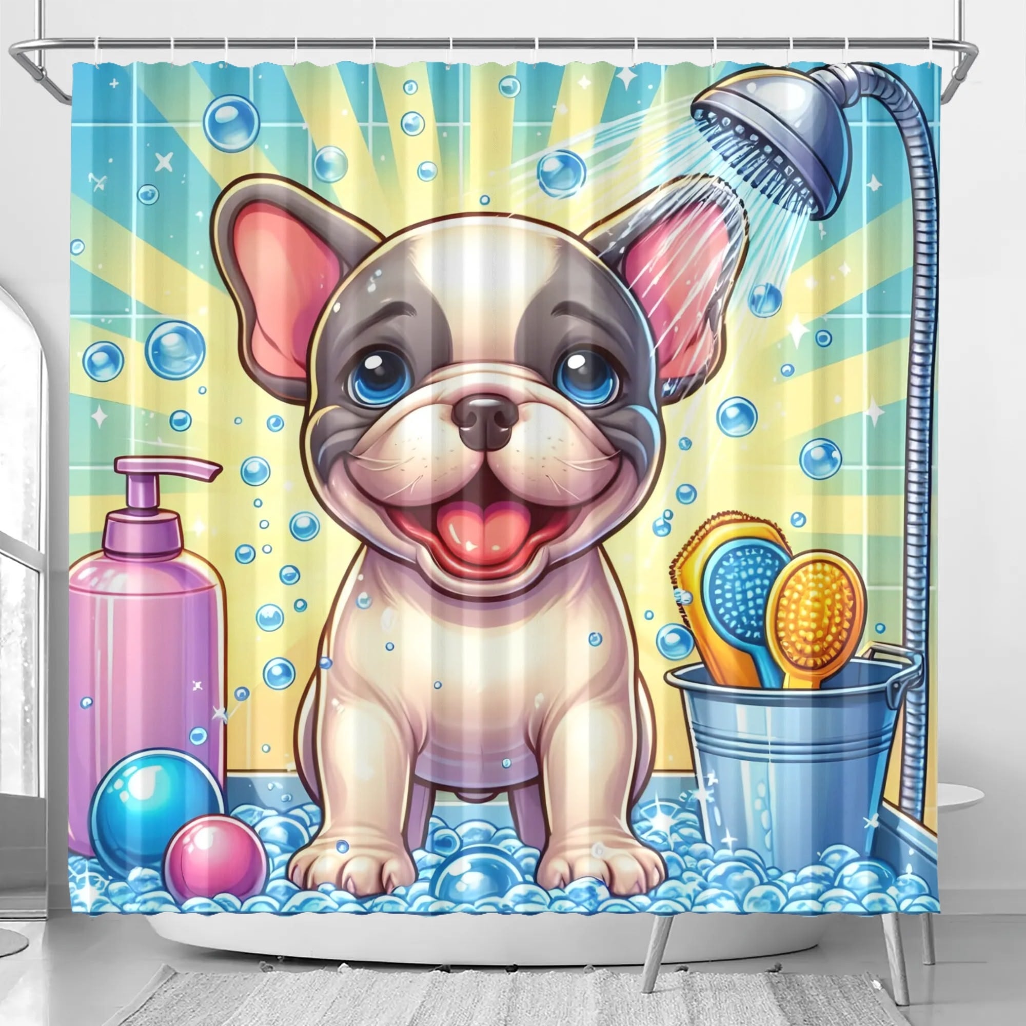 Milo French Bulldog Fabric Curtain for Frenchie Enthusiasts-fadou