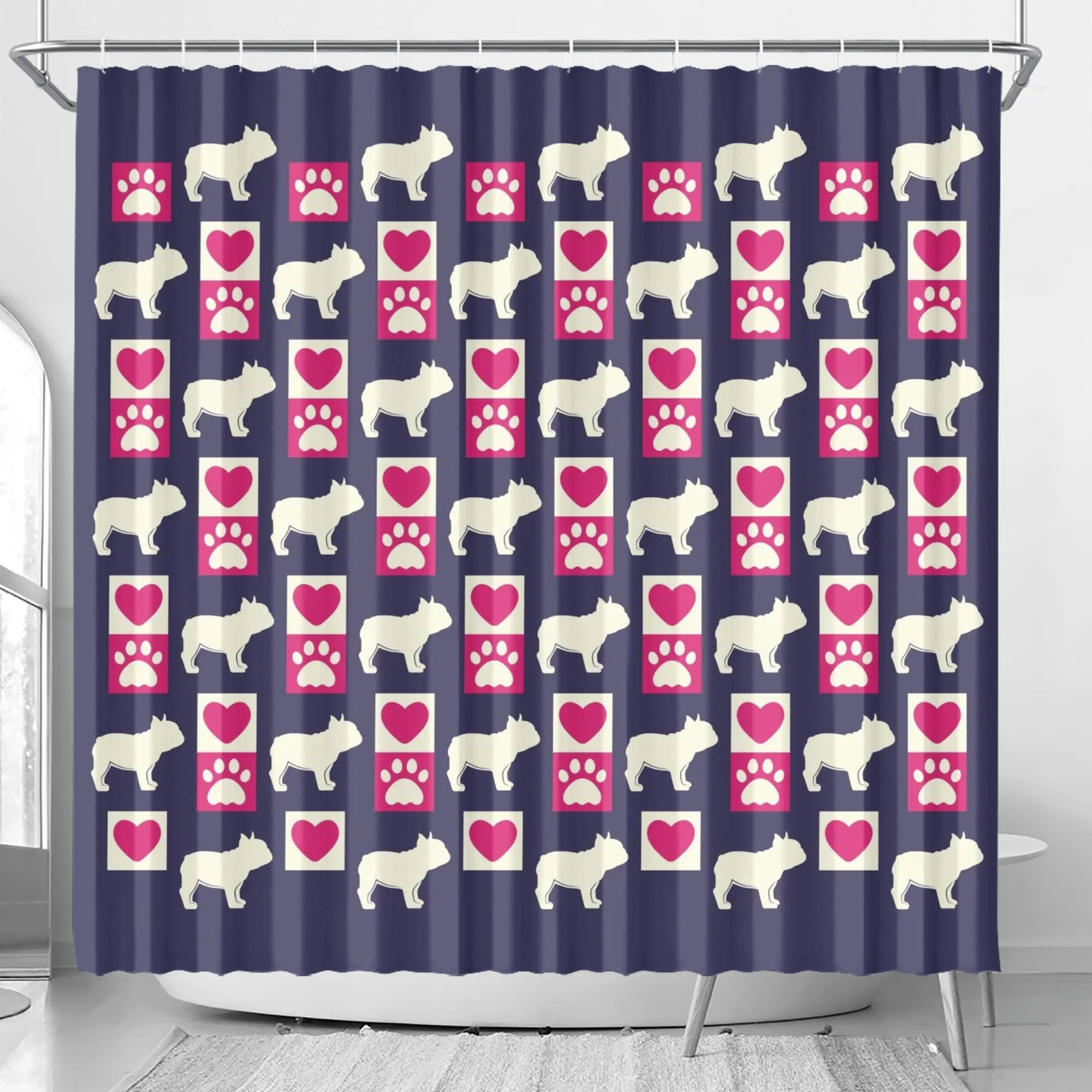 Cleo French Bulldog Fabric Curtain for Frenchie Enthusiasts-fadou