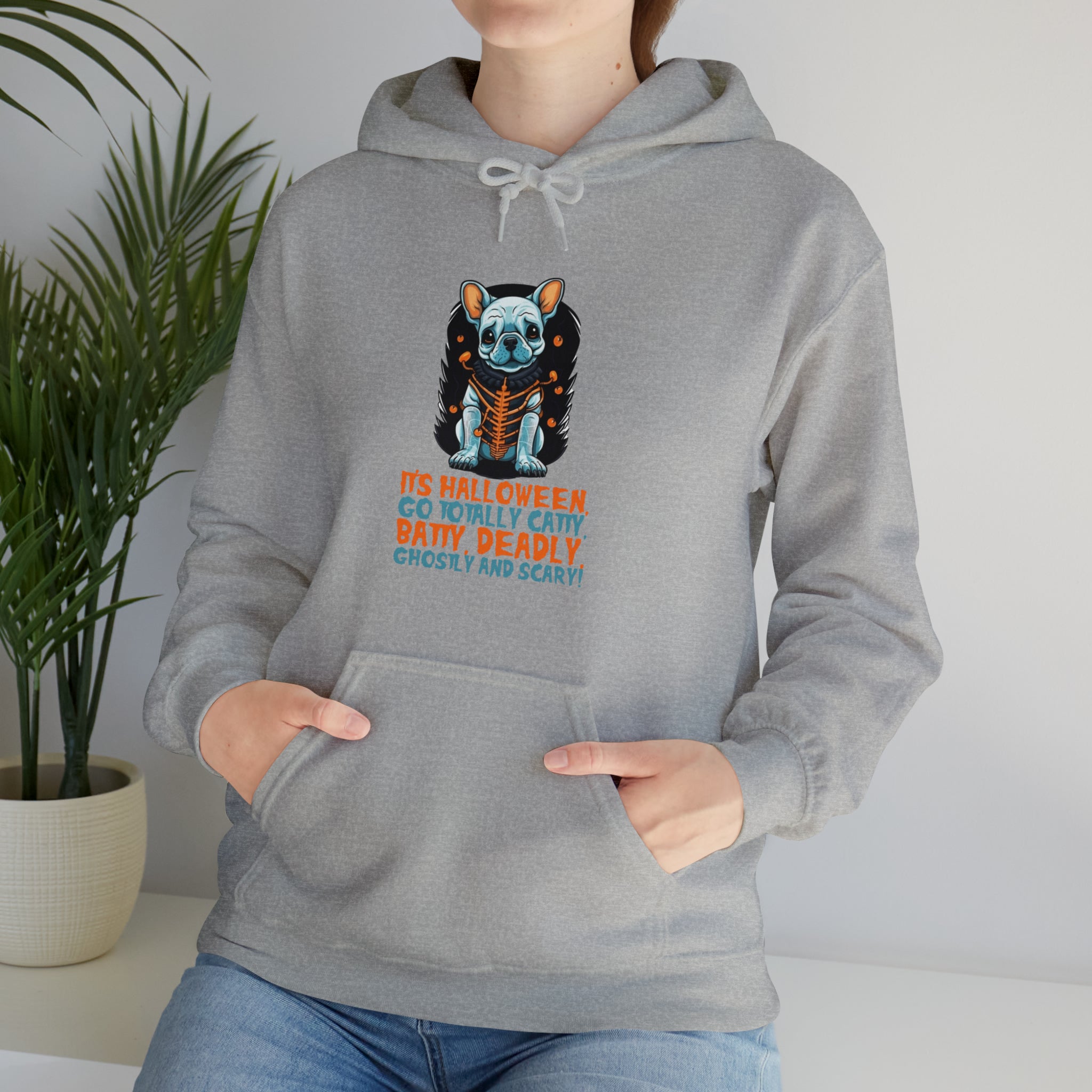 Frenchie Halloween Cotton Sweatshirt for Bulldog Owners-fadou