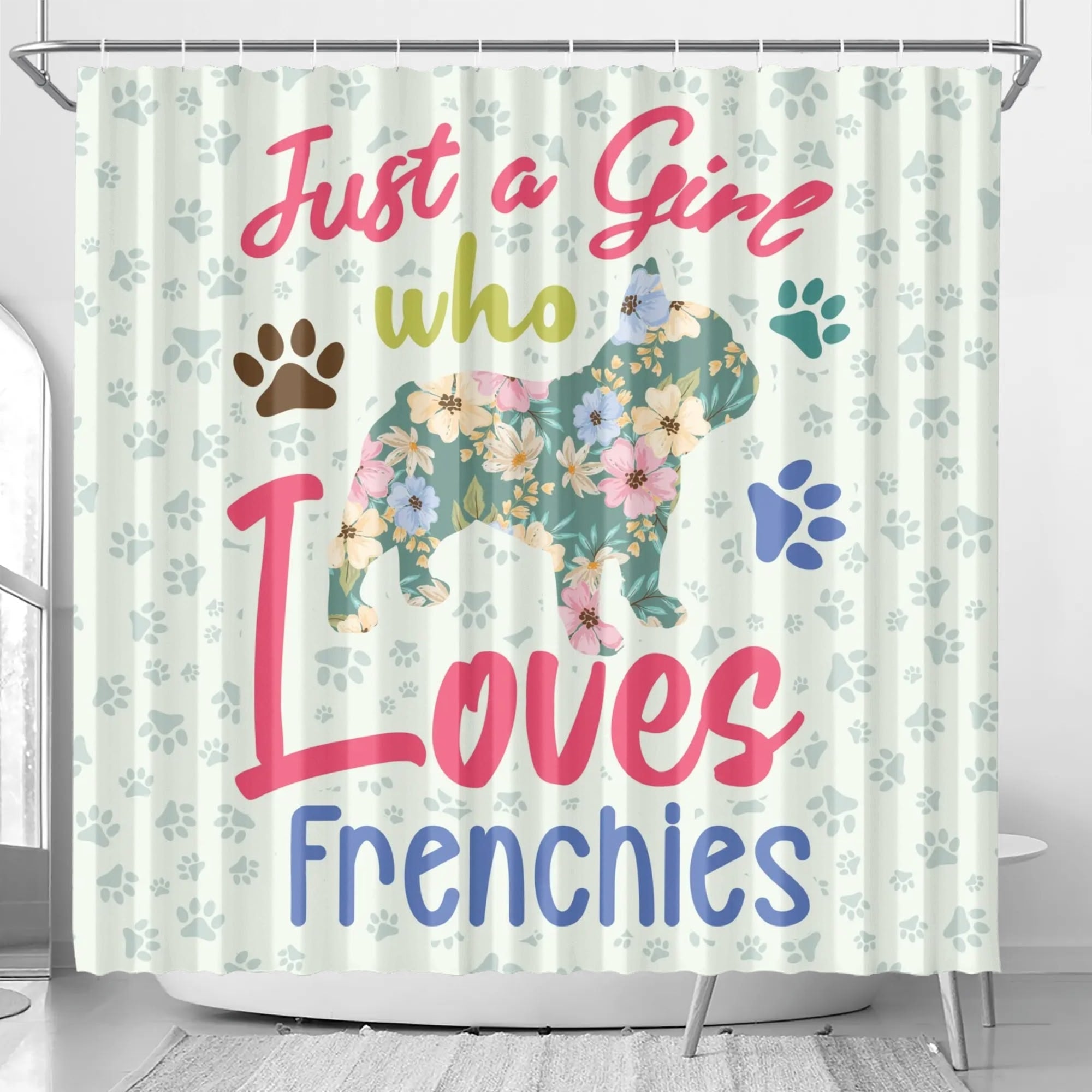Mila French Bulldog Shower Curtain for Frenchie Enthusiasts-fadou