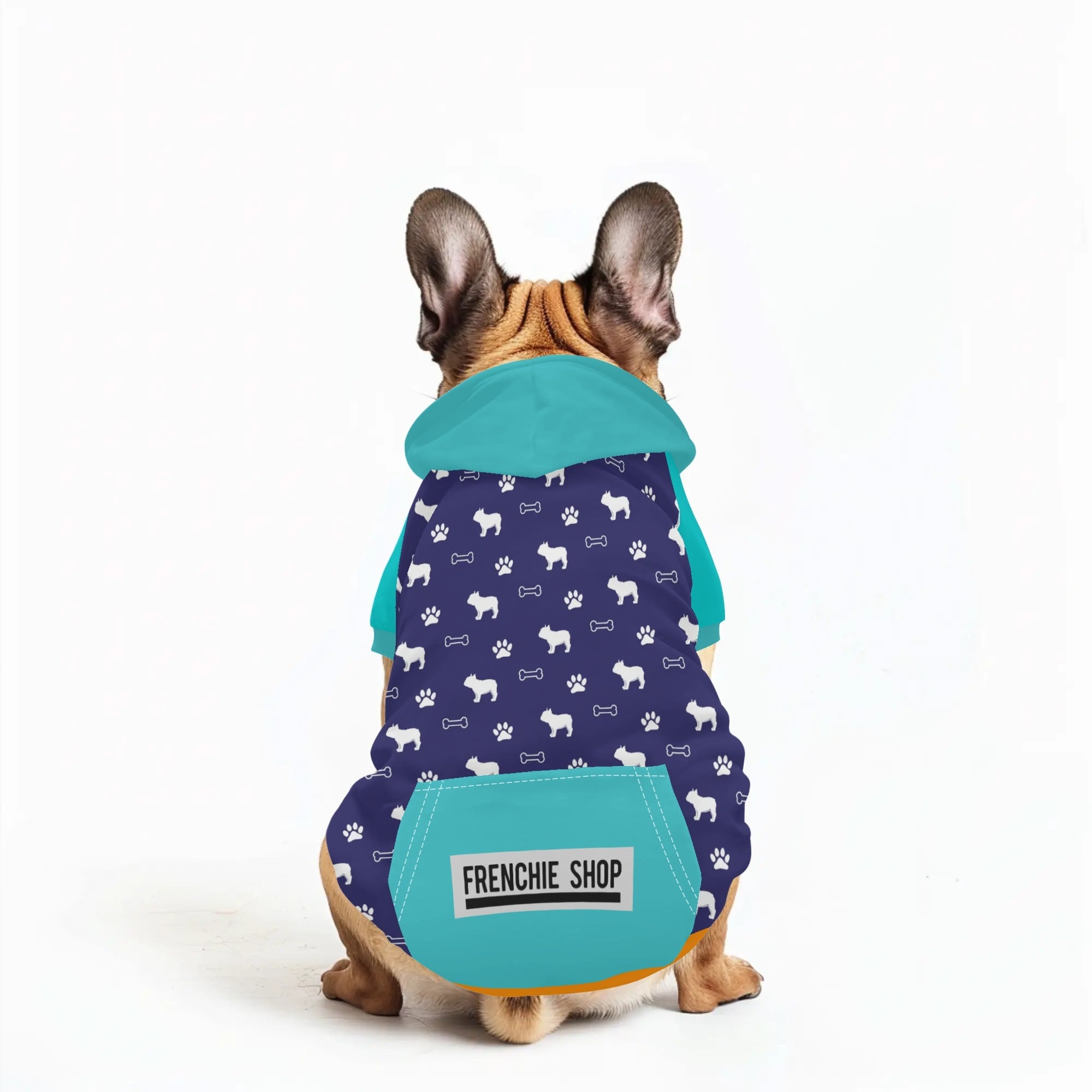 Leo French Bulldog Fleece Hoodie for Outdoor Adventures-fadou