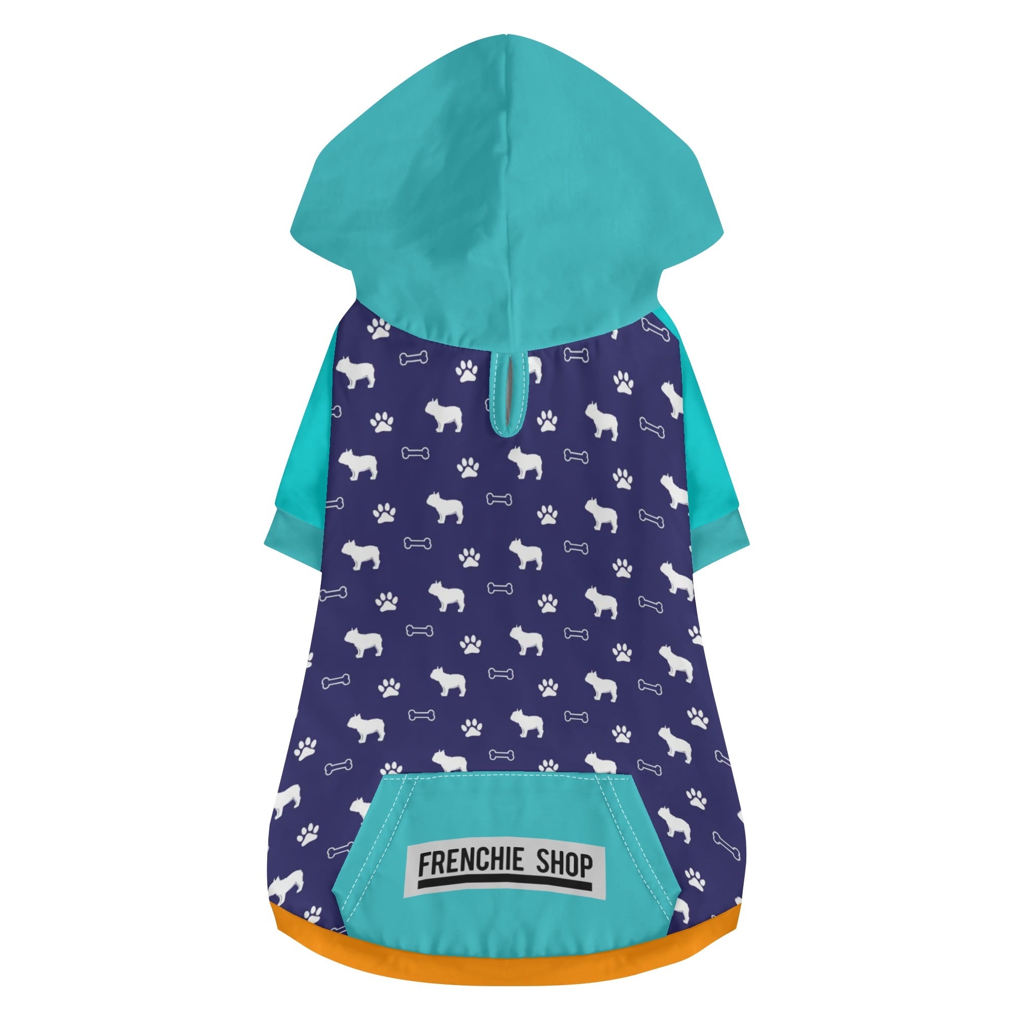 Leo French Bulldog Fleece Hoodie for Outdoor Adventures-fadou