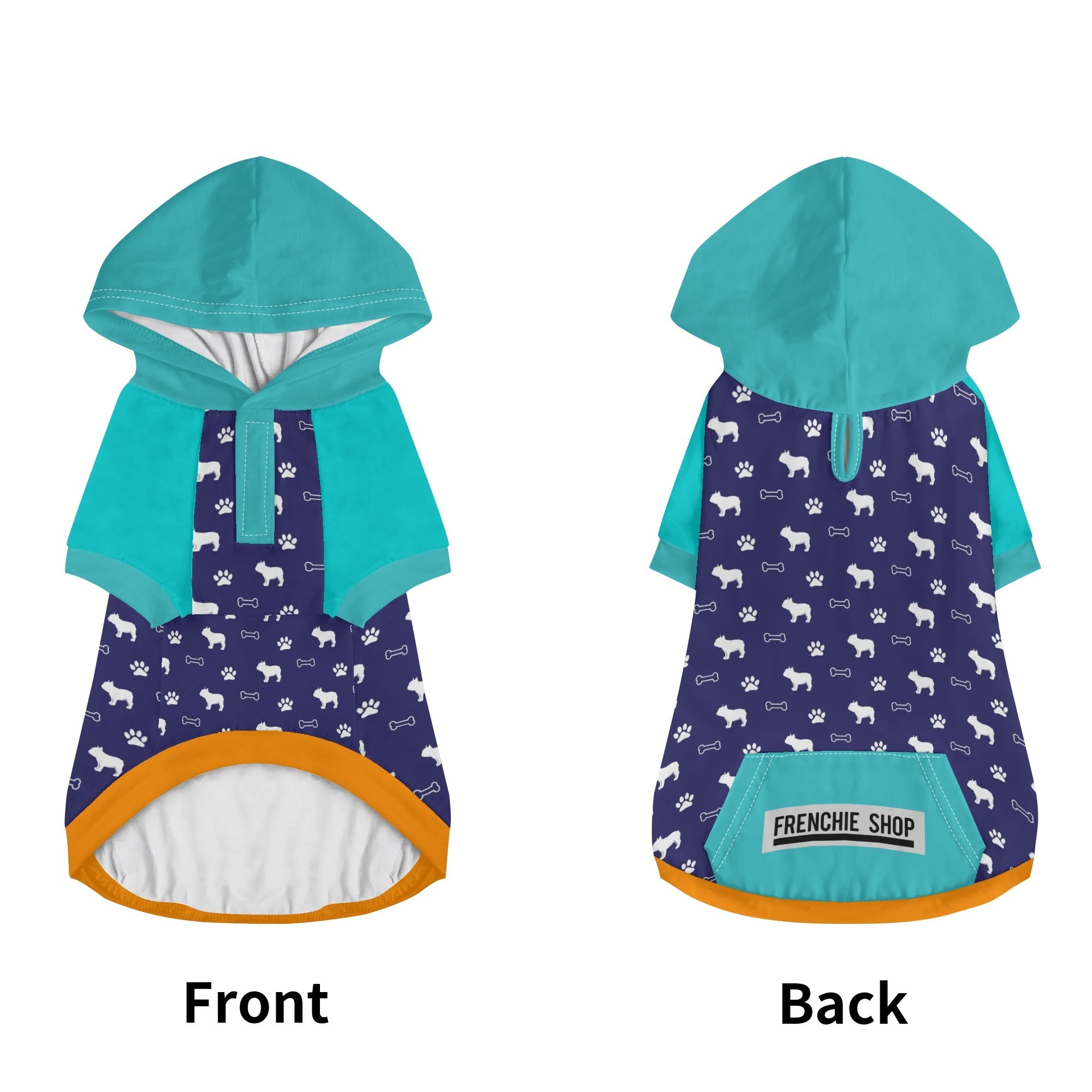 Leo French Bulldog Fleece Hoodie for Outdoor Adventures-fadou
