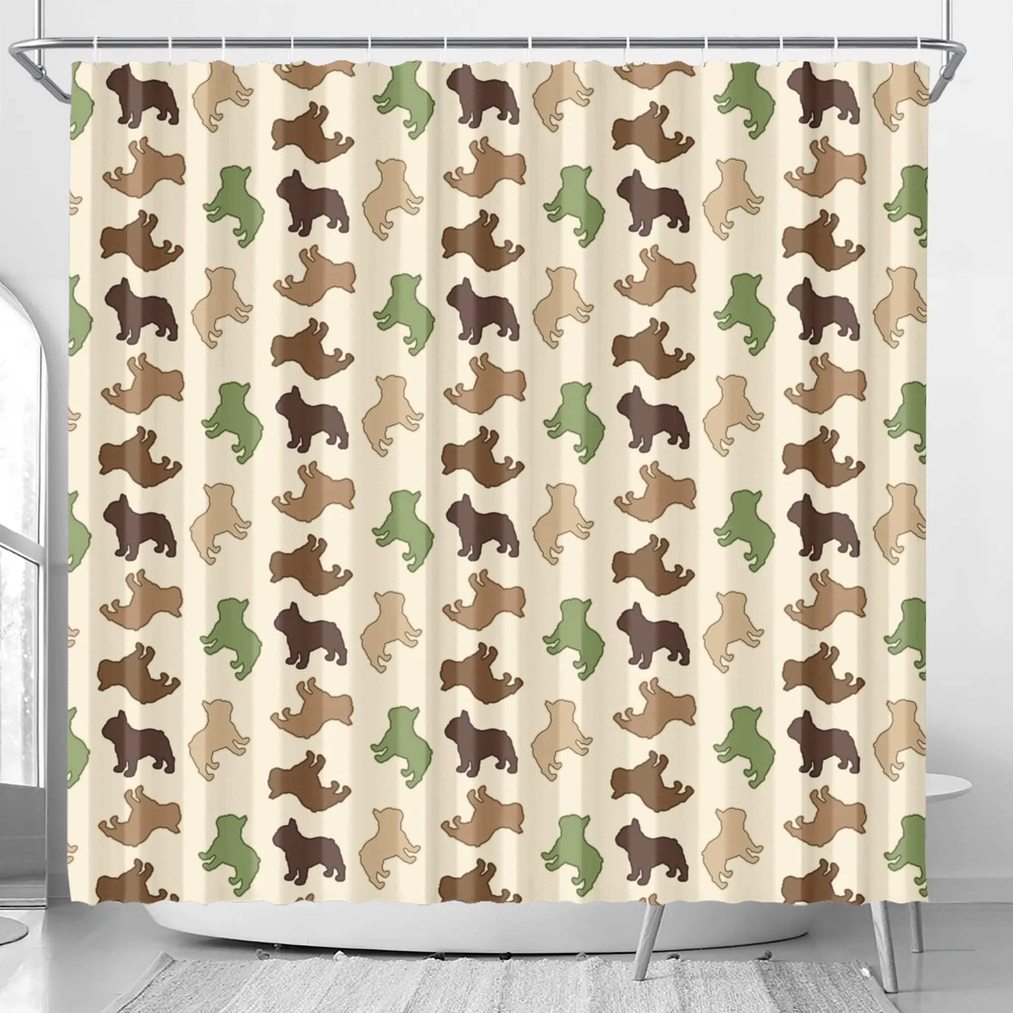 Jaq French Bulldog Bathroom Curtain for Dog Moms & Dads-fadou