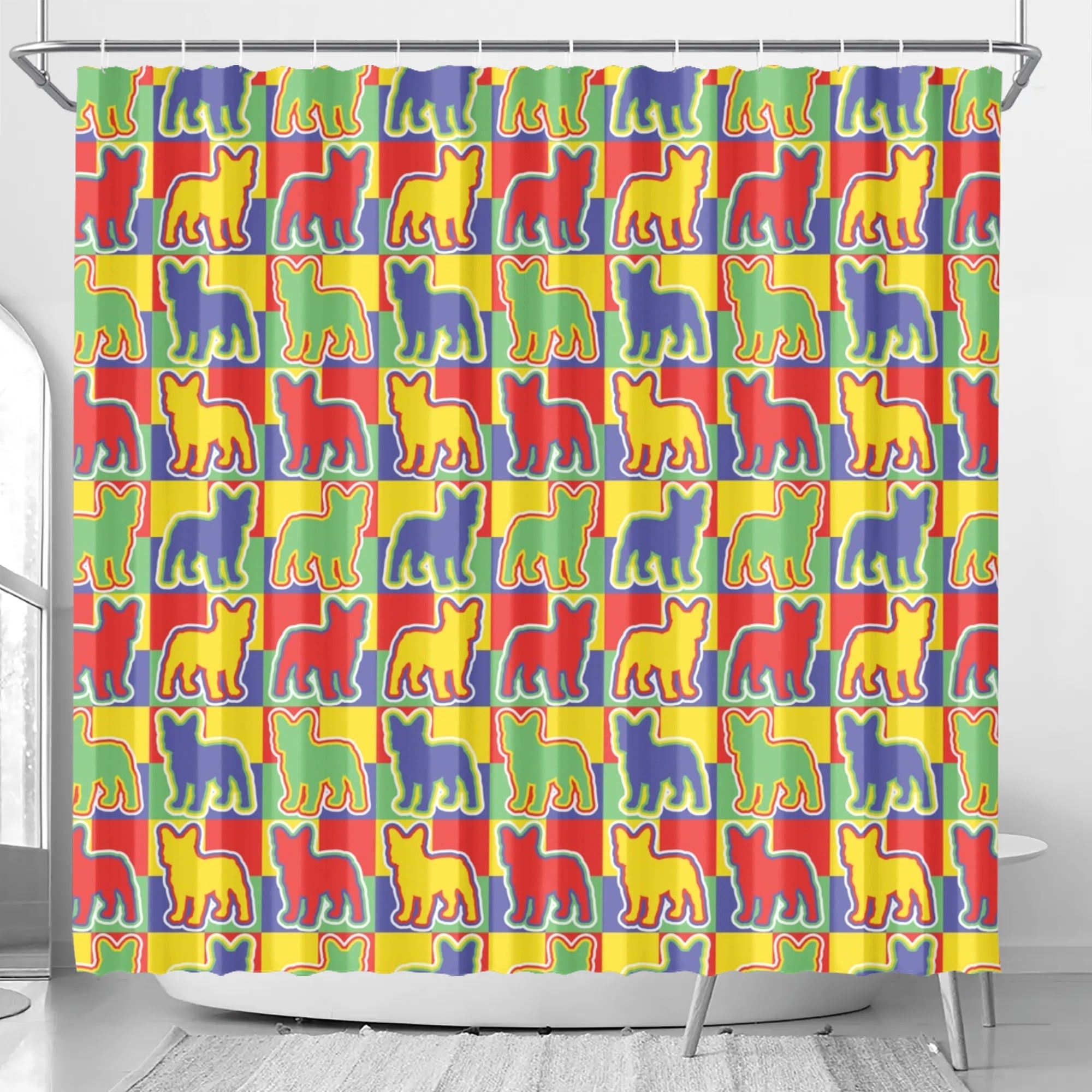 Norm French Bulldog Fabric Curtain for Frenchie Enthusiasts-fadou