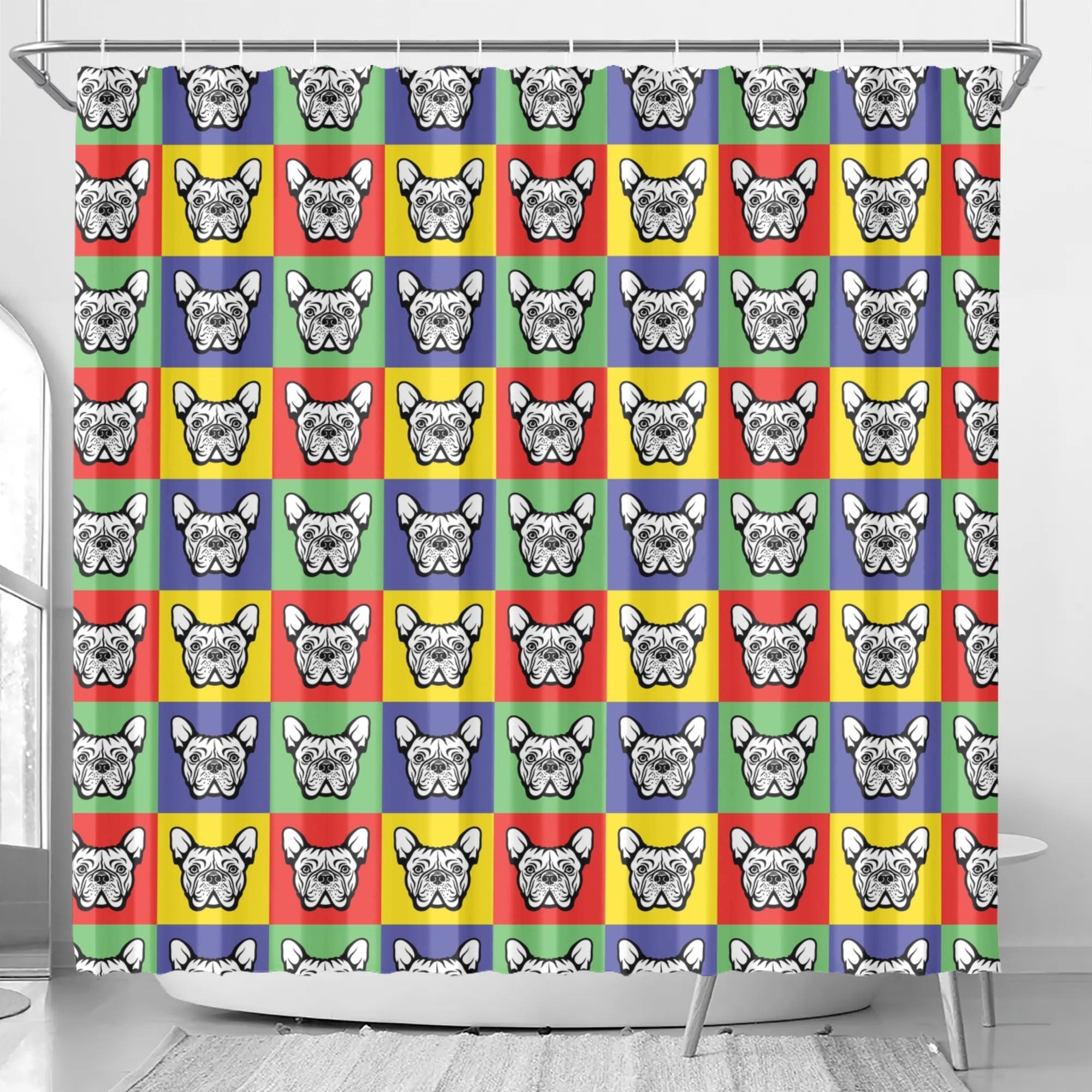 Nipsey French Bulldog Bathroom Curtain for Dog Moms & Dads-fadou