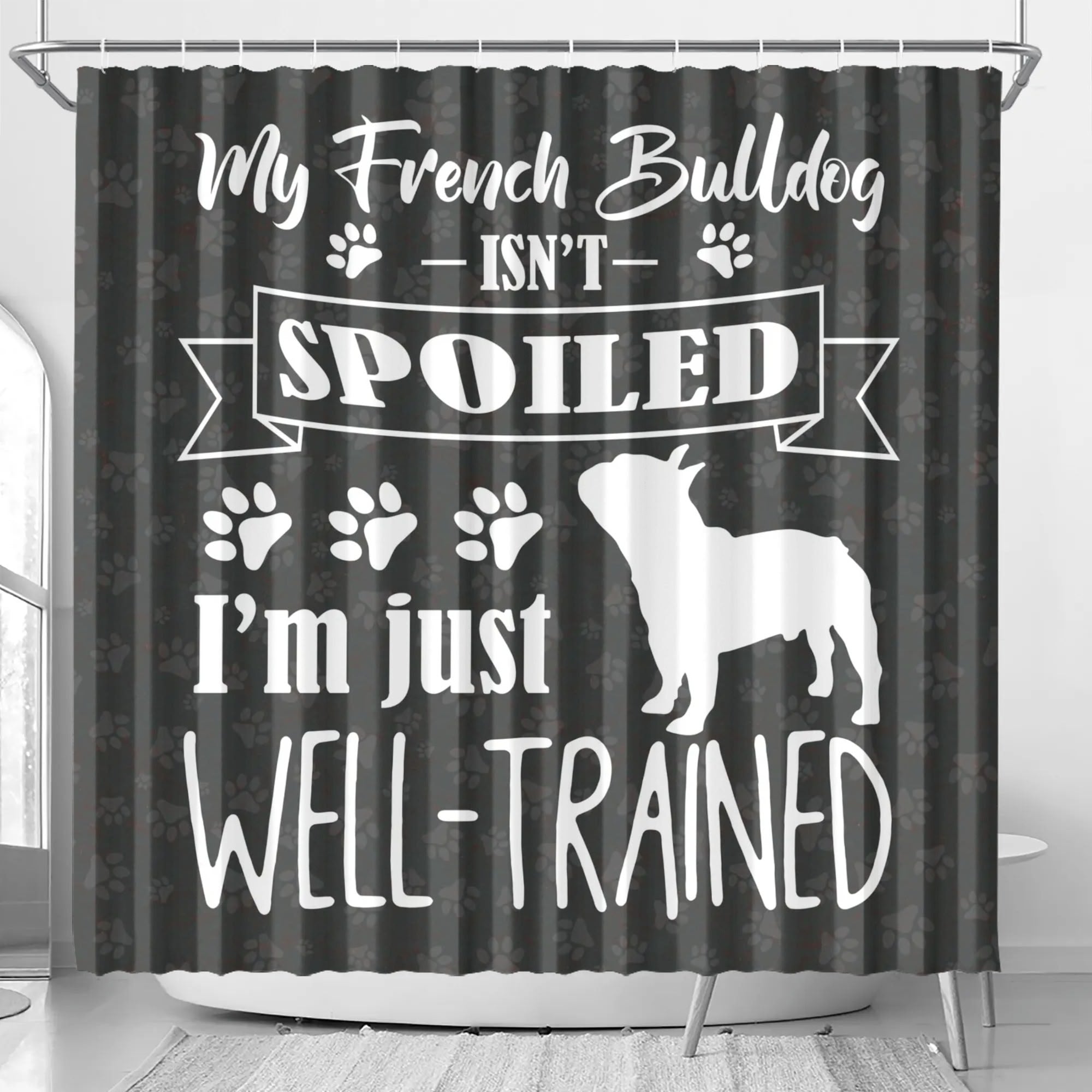Orson French Bulldog Shower Curtain for Frenchie Enthusiasts-fadou