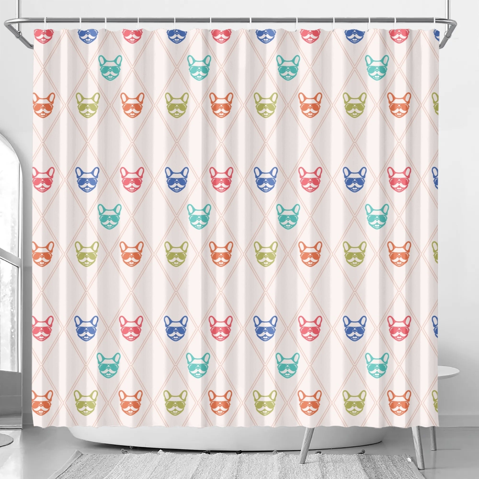 Eggs French Bulldog Fabric Curtain for Frenchie Enthusiasts-fadou