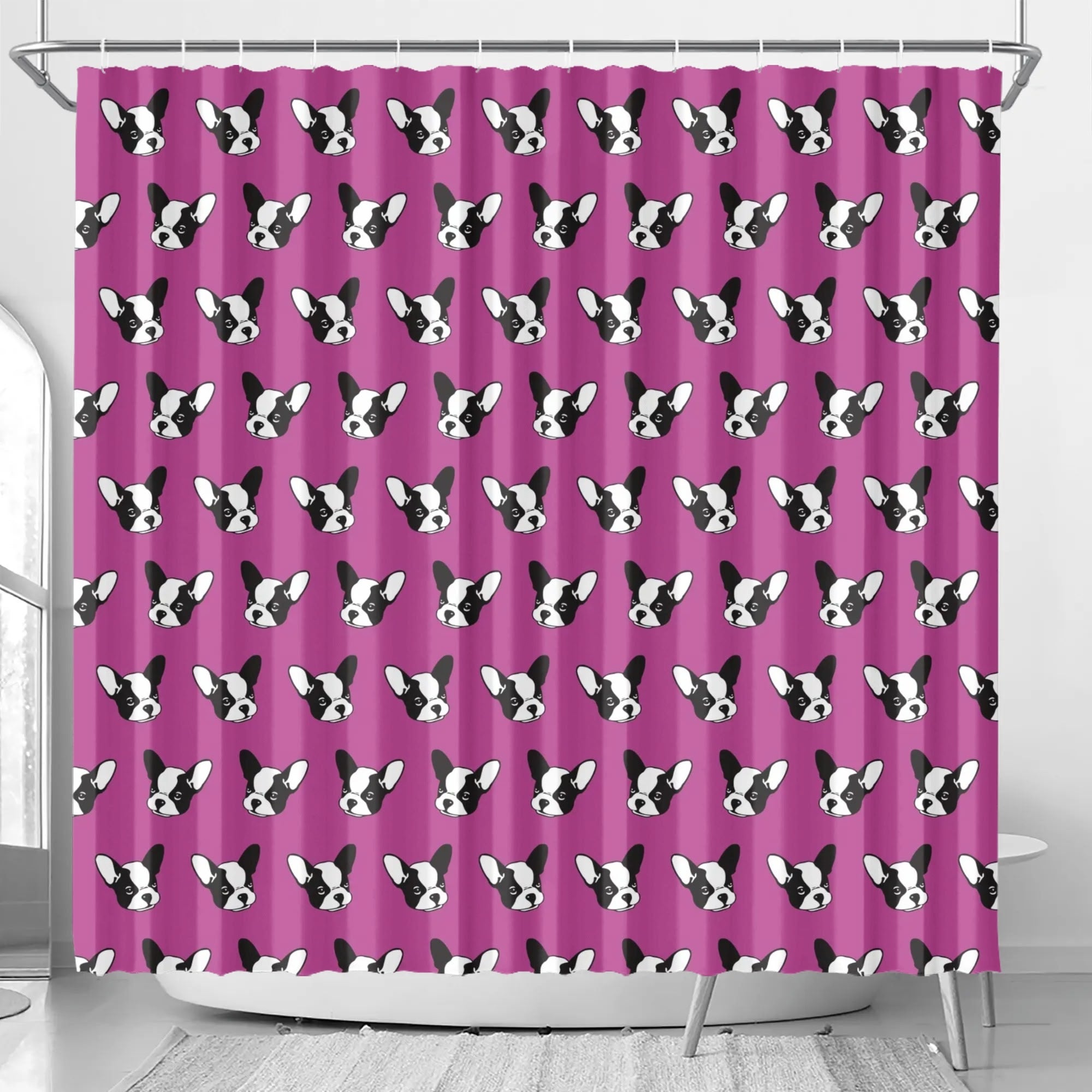 Thunder French Bulldog Shower Curtain for Bulldog Owners-fadou