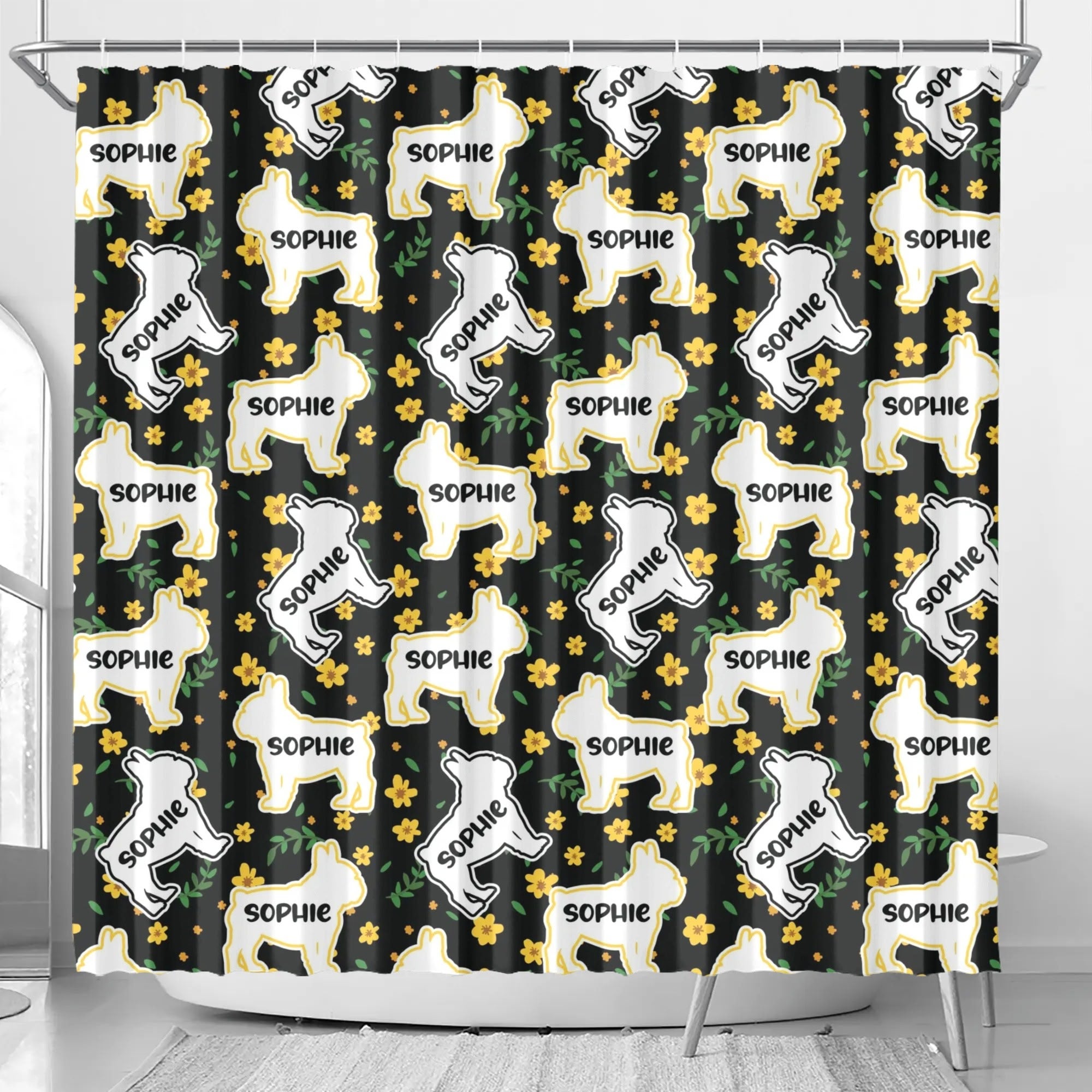 Frenchie Personalized Shower Curtain for Bulldog Owners-fadou