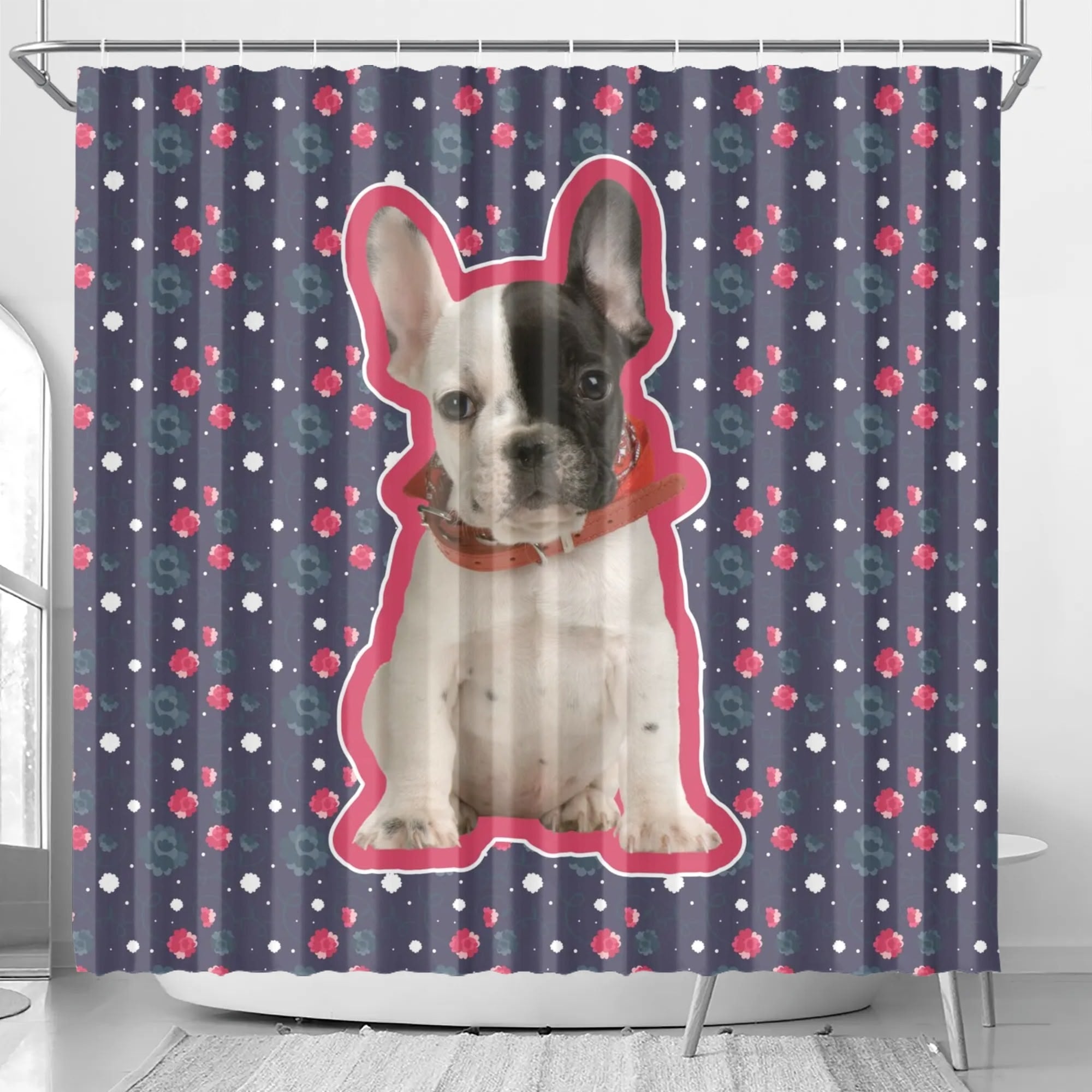 Frenchie Personalized Fabric Curtain for Dog Moms & Dads-fadou