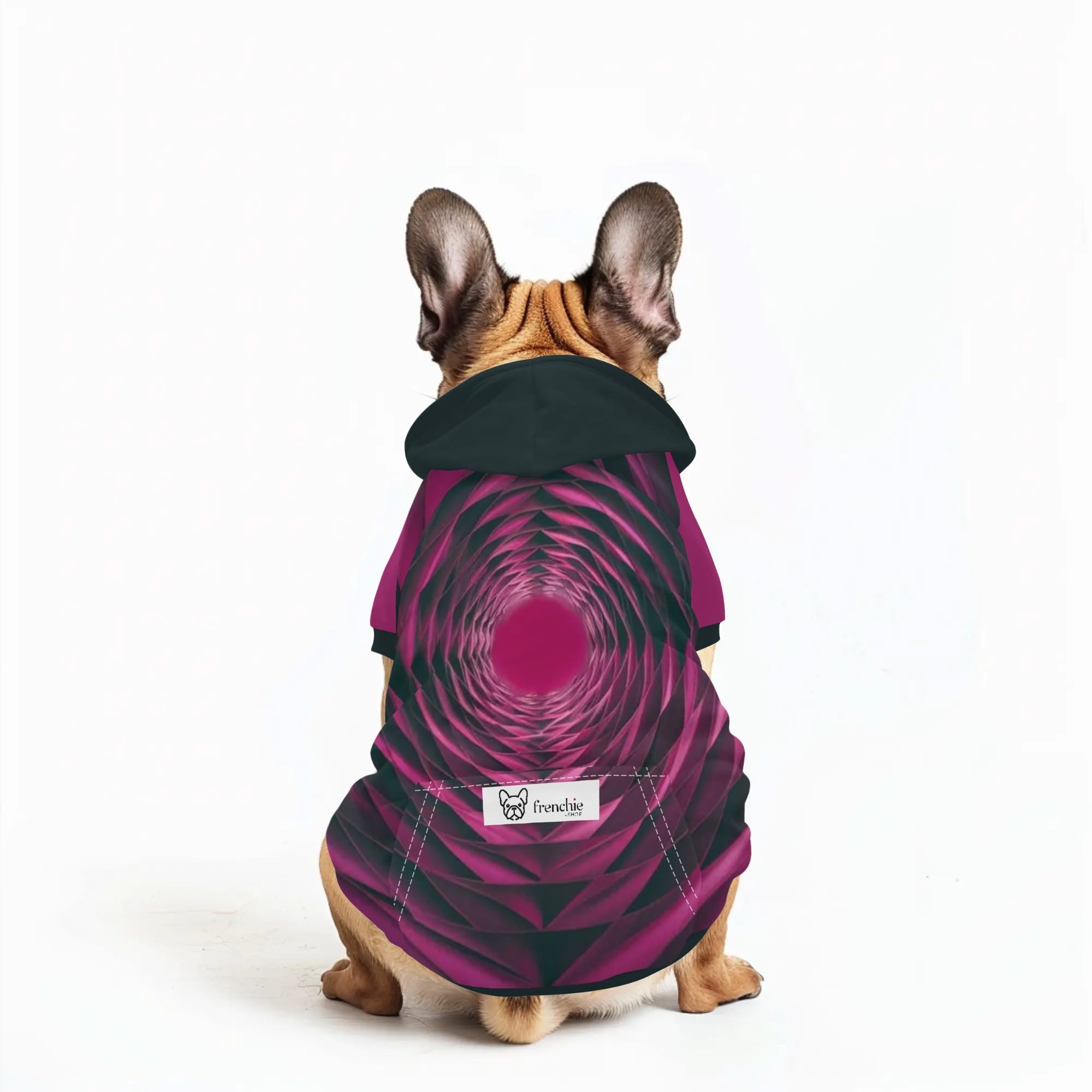 Jack French Bulldog Fleece Hoodie for Outdoor Adventures-fadou