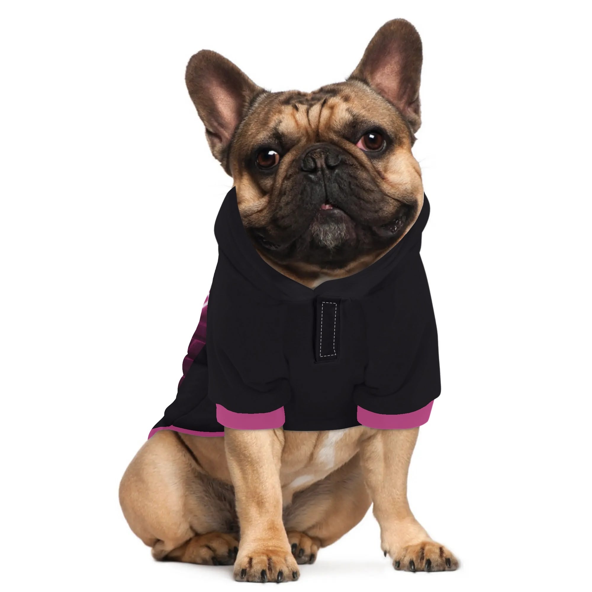 Molly French Bulldog Fleece Hoodie for Outdoor Adventures-fadou