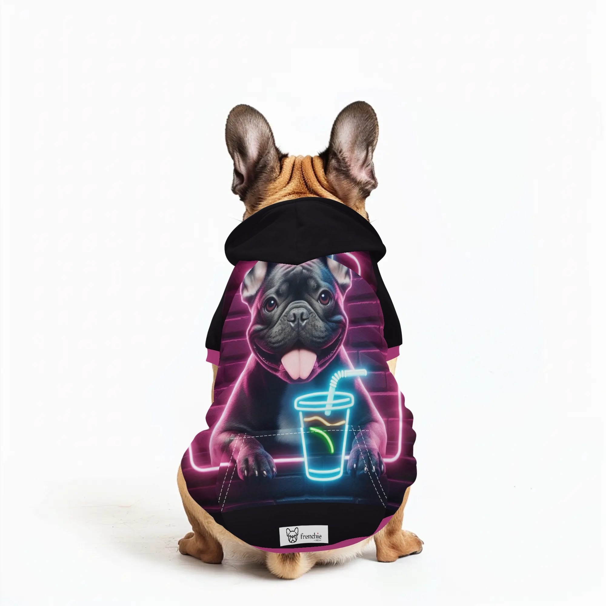 Molly French Bulldog Fleece Hoodie for Outdoor Adventures-fadou