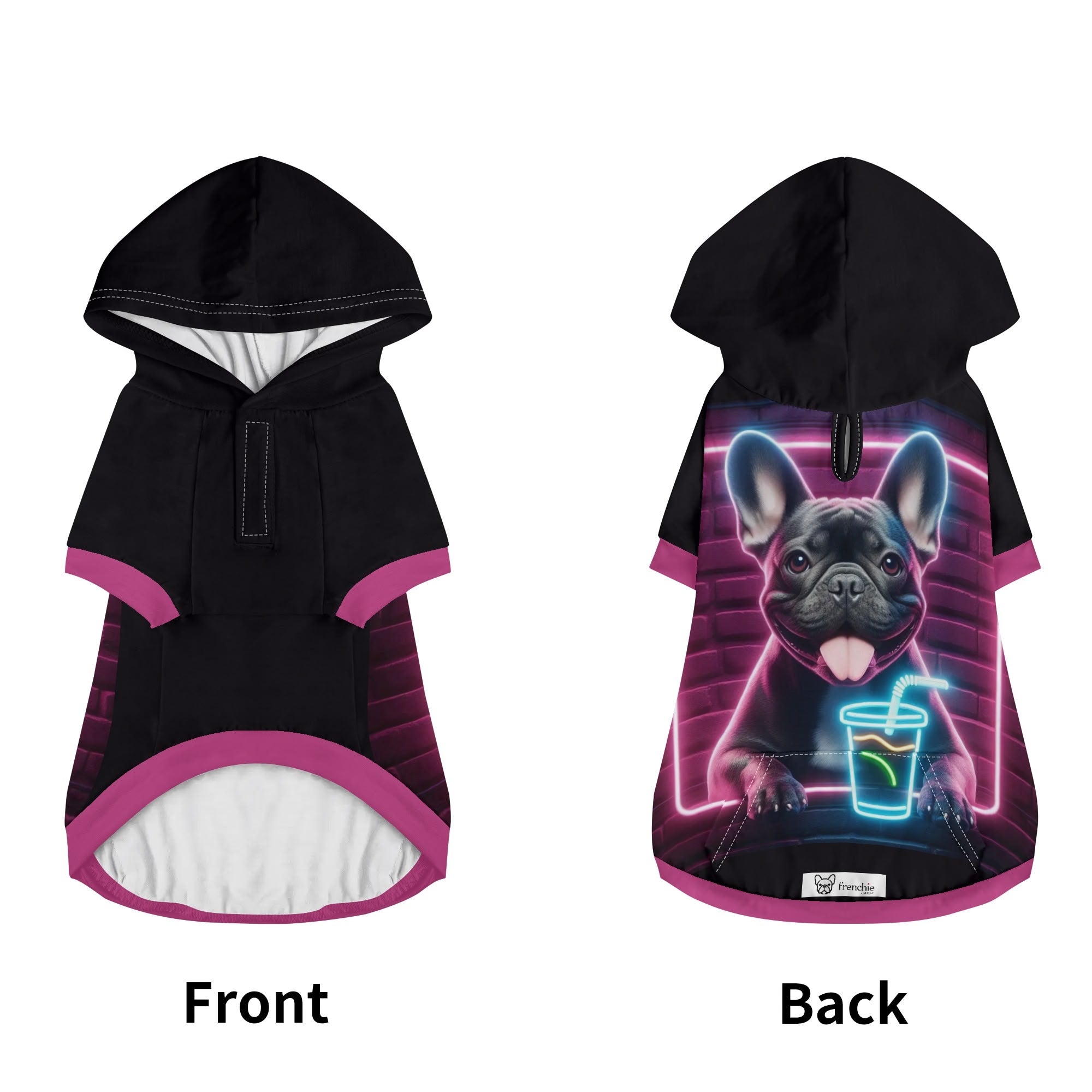 Molly French Bulldog Fleece Hoodie for Outdoor Adventures-fadou