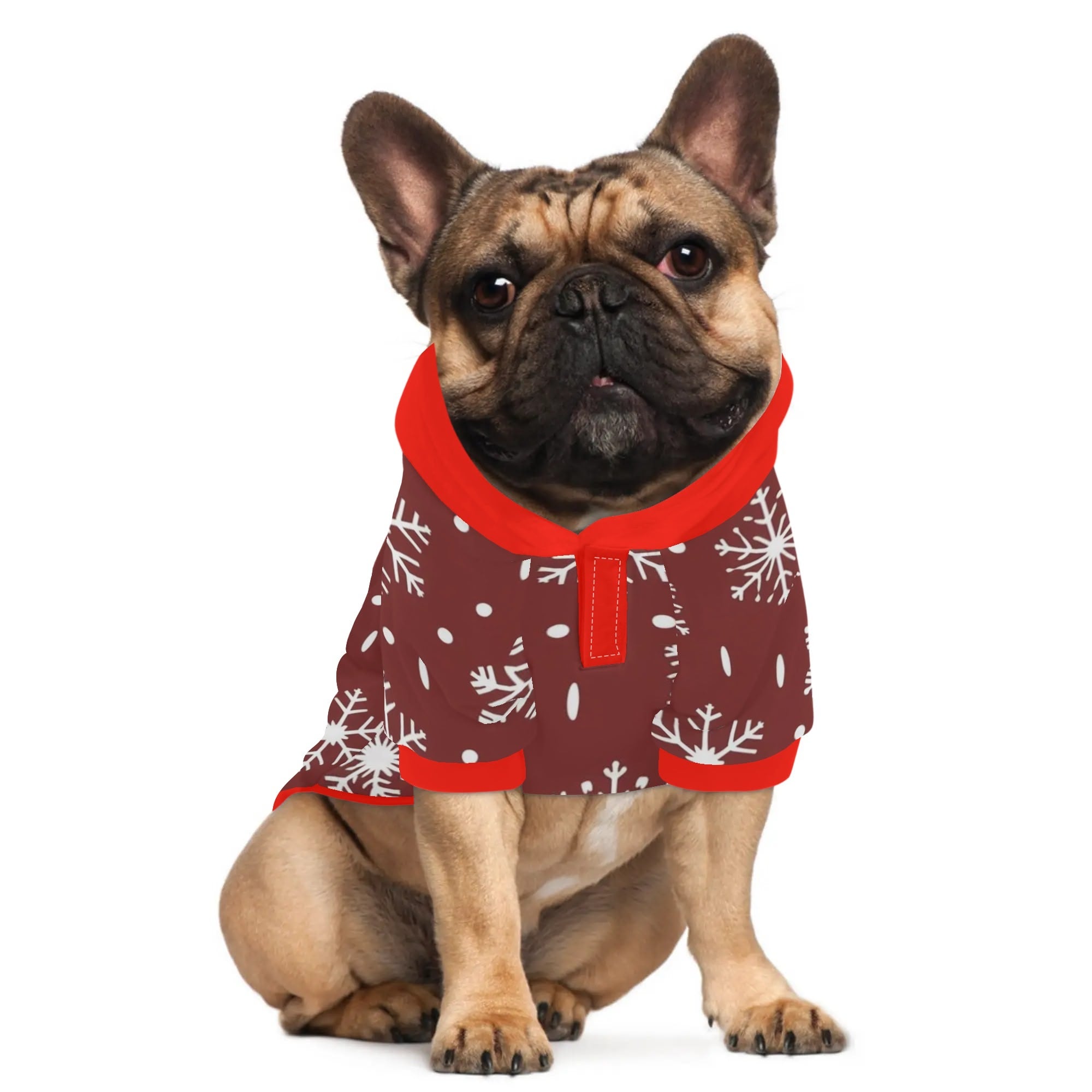 French Bulldog Christmas Dog Hoodie for Outdoor Adventures-fadou