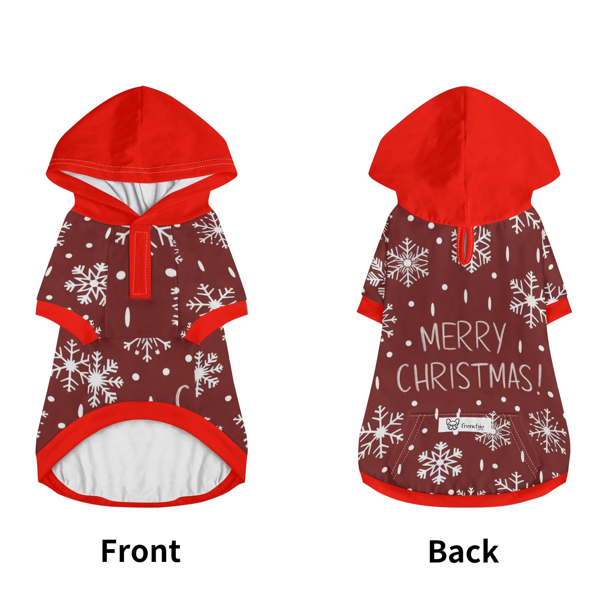 French Bulldog Christmas Dog Hoodie for Outdoor Adventures-fadou