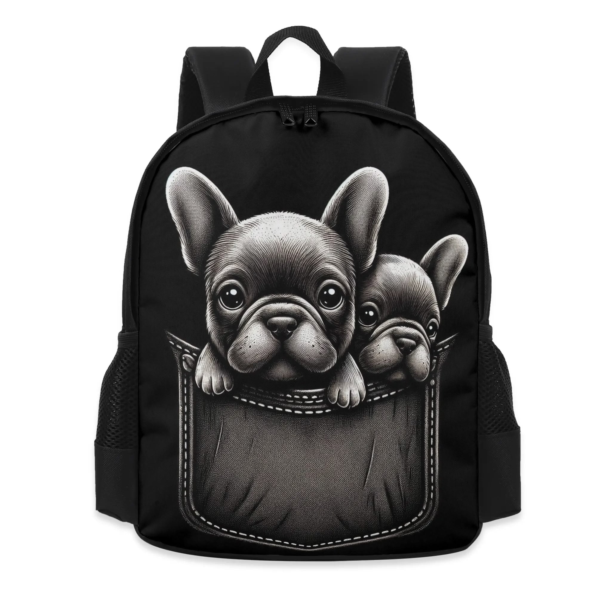 Buddy French Bulldog Casual Rucksack for Frenchie Enthusiasts-fadou