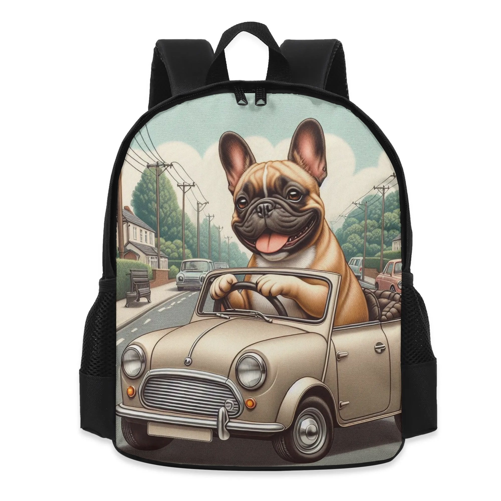 Princess French Bulldog Daypack Backpack for Dog Lovers-fadou