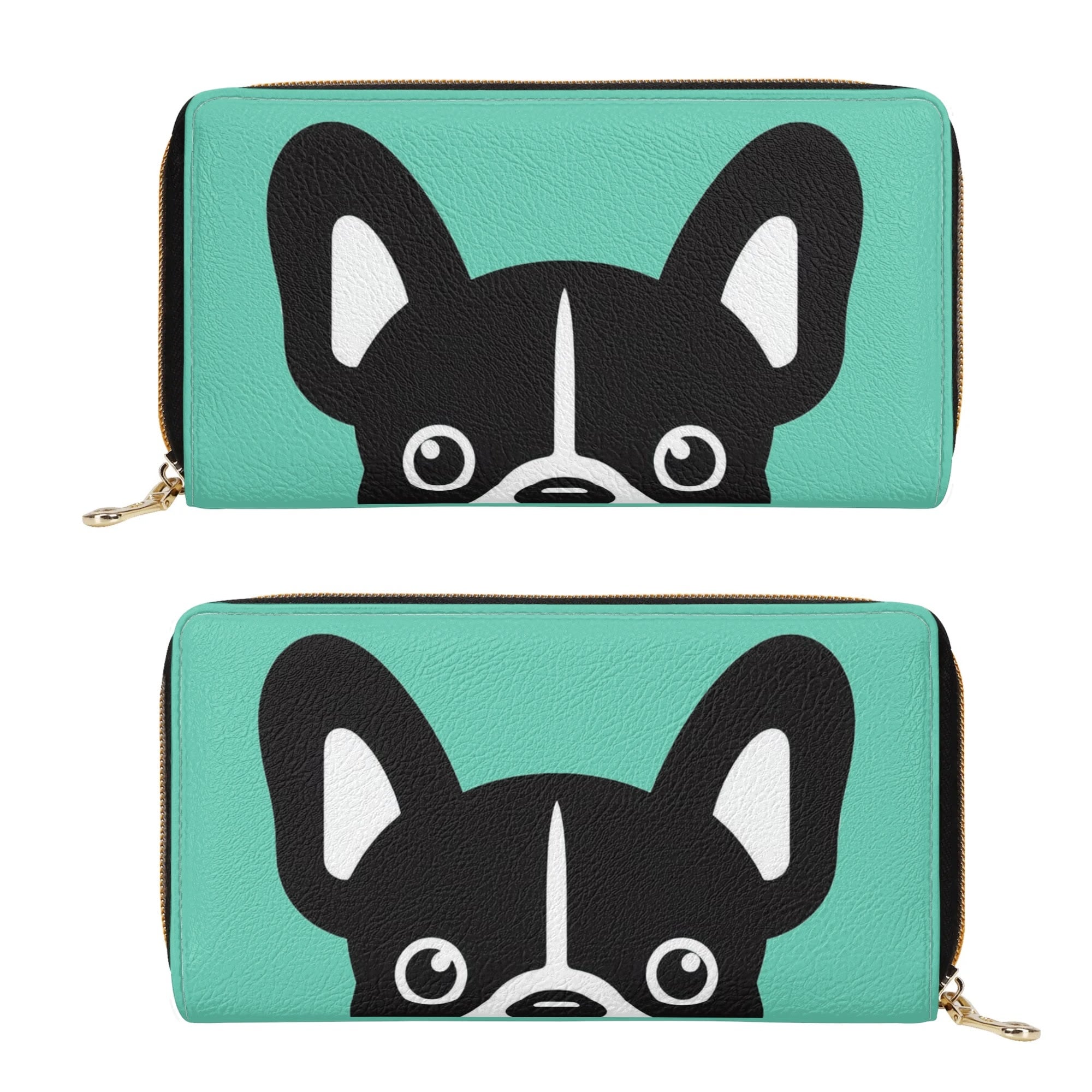 French Bulldog Leather Bifold Wallet for Frenchie Enthusiasts-fadou