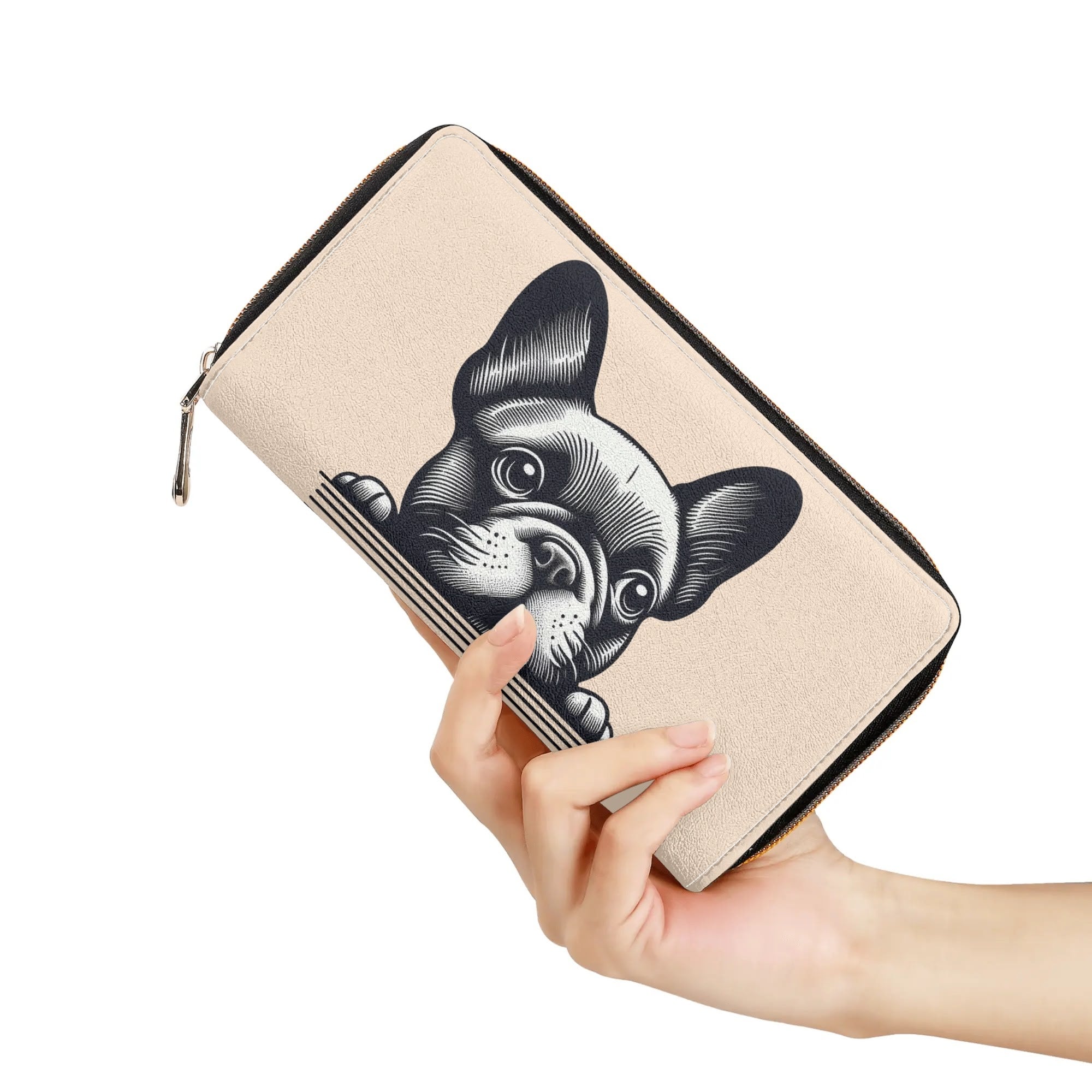 Xena - Leather Zipper Wallet for Frenchie Fans Everywhere-fadou