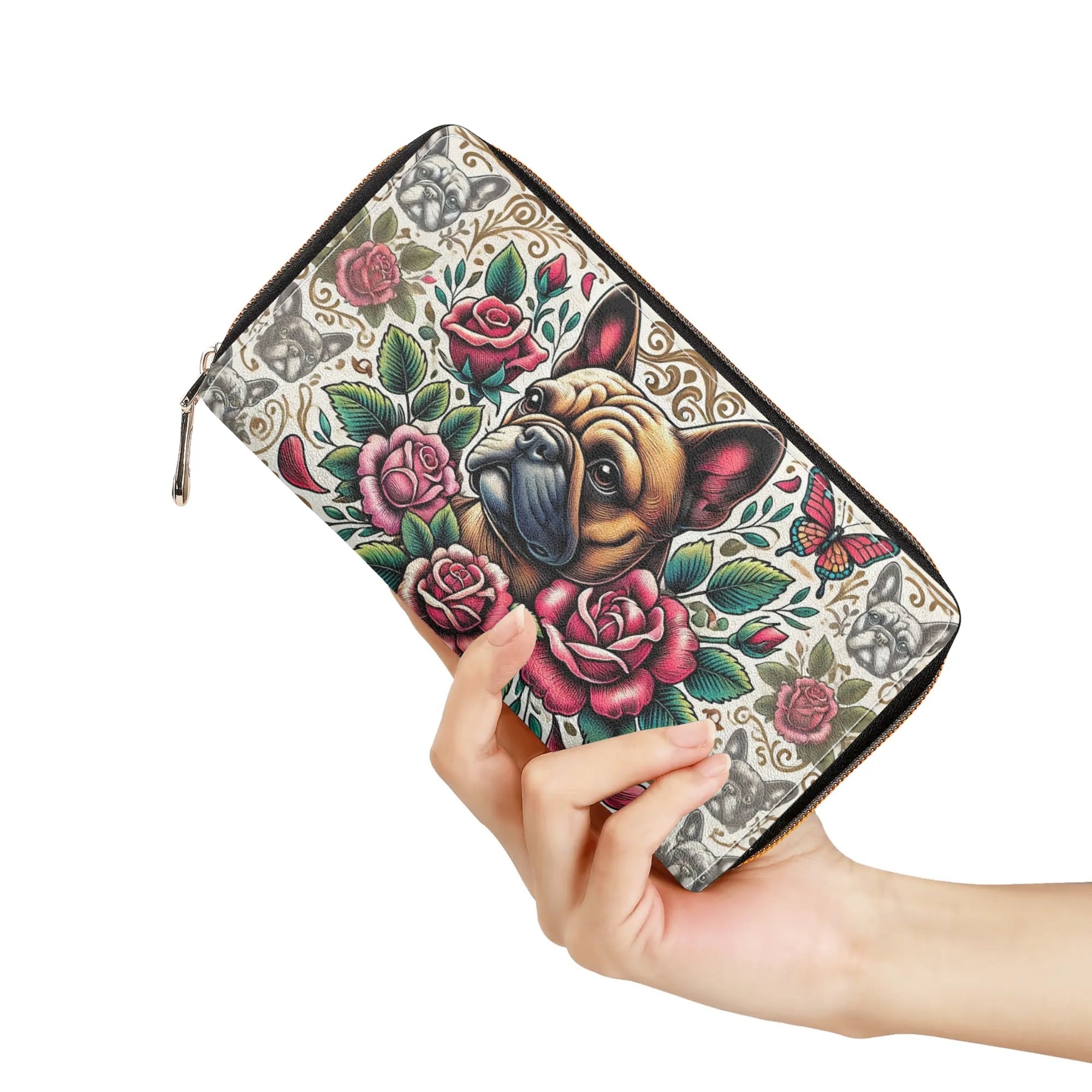 Piper French Bulldog Bifold Wallet for Frenchie Enthusiasts-fadou
