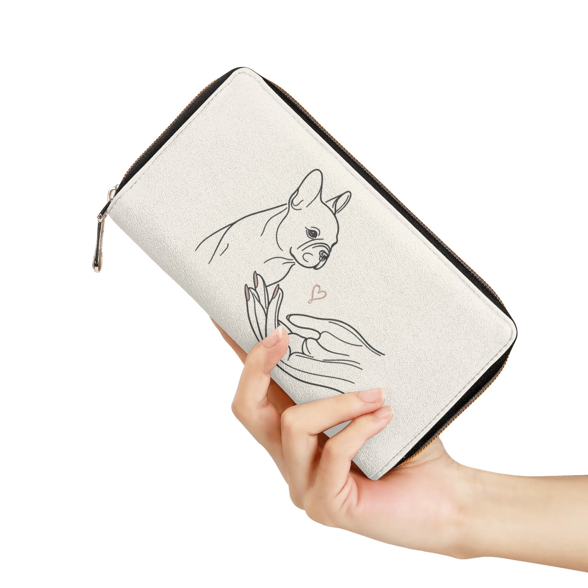 Nova - Leather Zipper Wallet for Frenchie Fans Everywhere-fadou