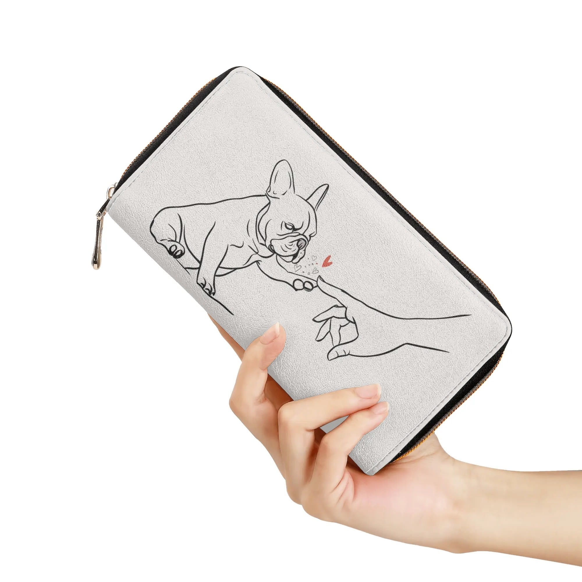 Molly - Leather Zipper Wallet for Dog Lovers and Owners-fadou