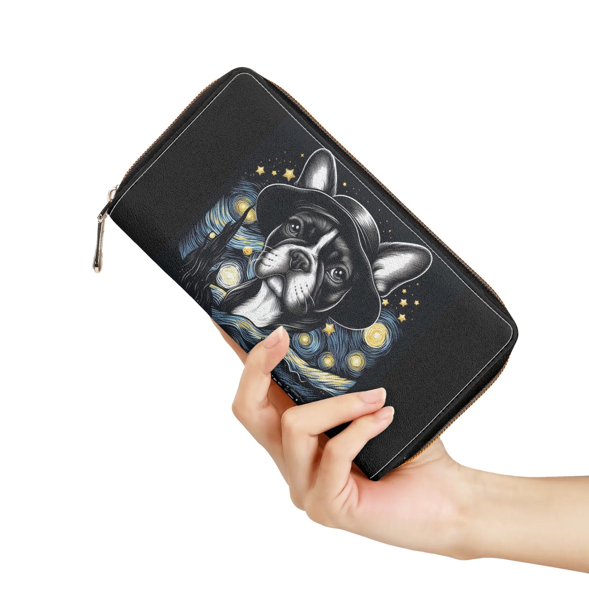 Lucy French Bulldog Leather Wallet for Frenchie Enthusiasts-fadou