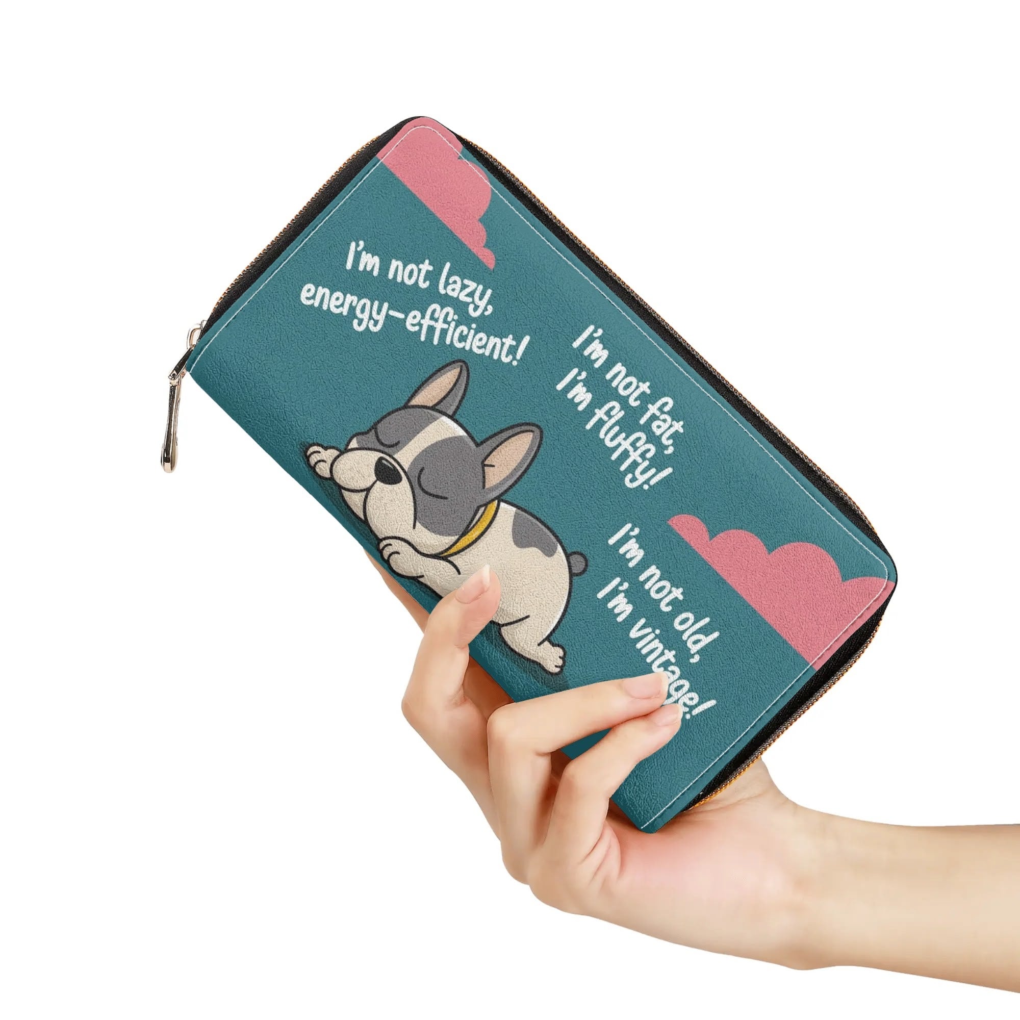 Lily French Bulldog Leather Wallet for Frenchie Enthusiasts-fadou