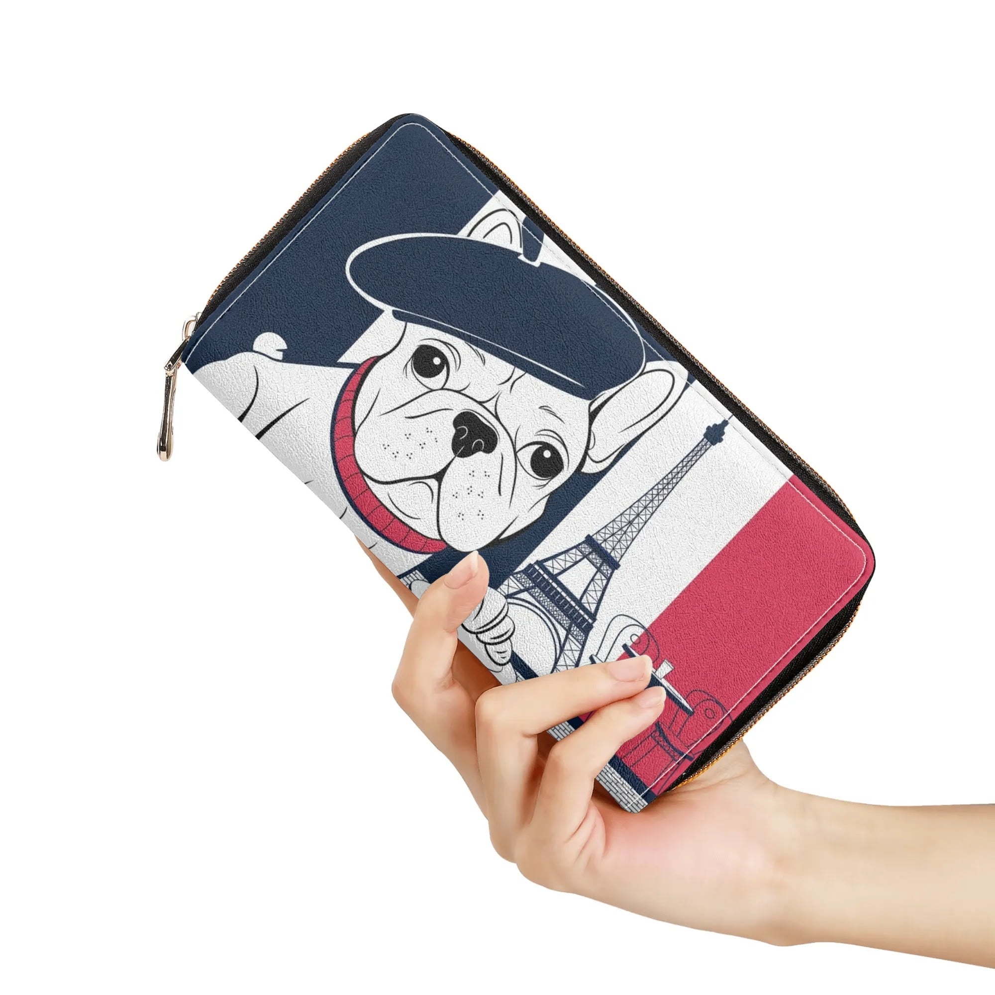 Lexi - Leather Zipper Wallet for Frenchie Fans Everywhere-fadou
