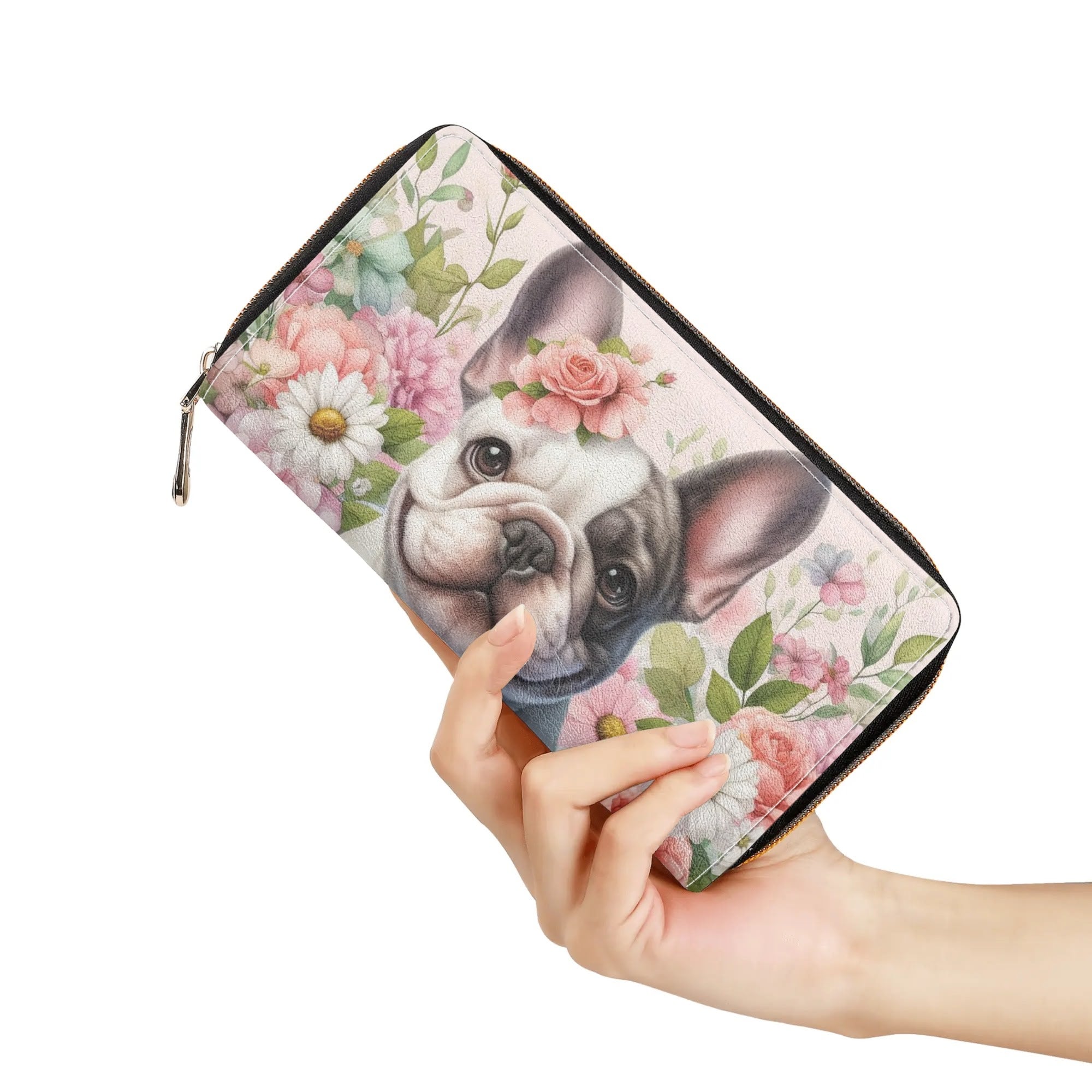 Gracie French Bulldog Leather Wallet for Frenchie Enthusiasts-fadou