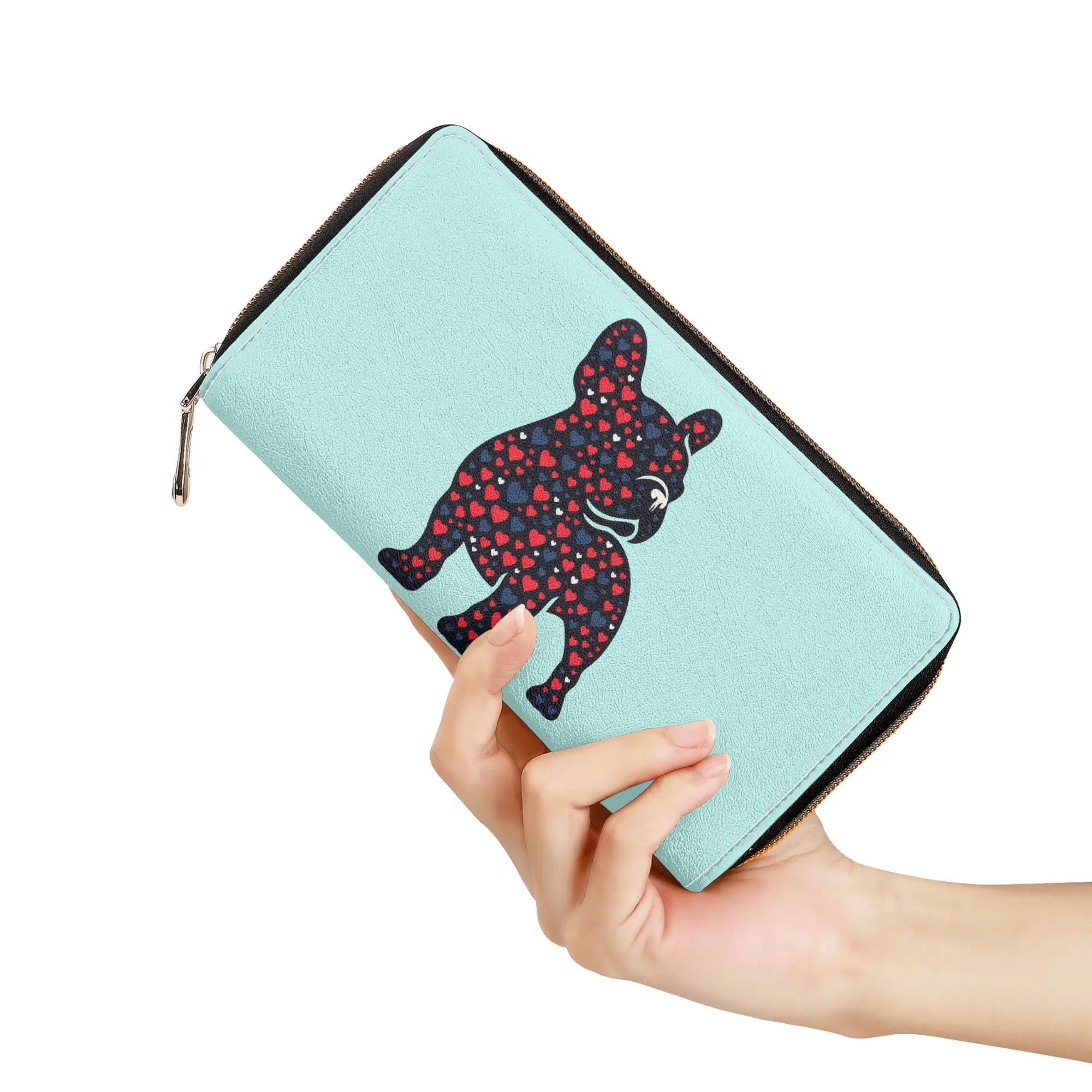 Ginger French Bulldog Leather Wallet for Bulldog Owners-fadou