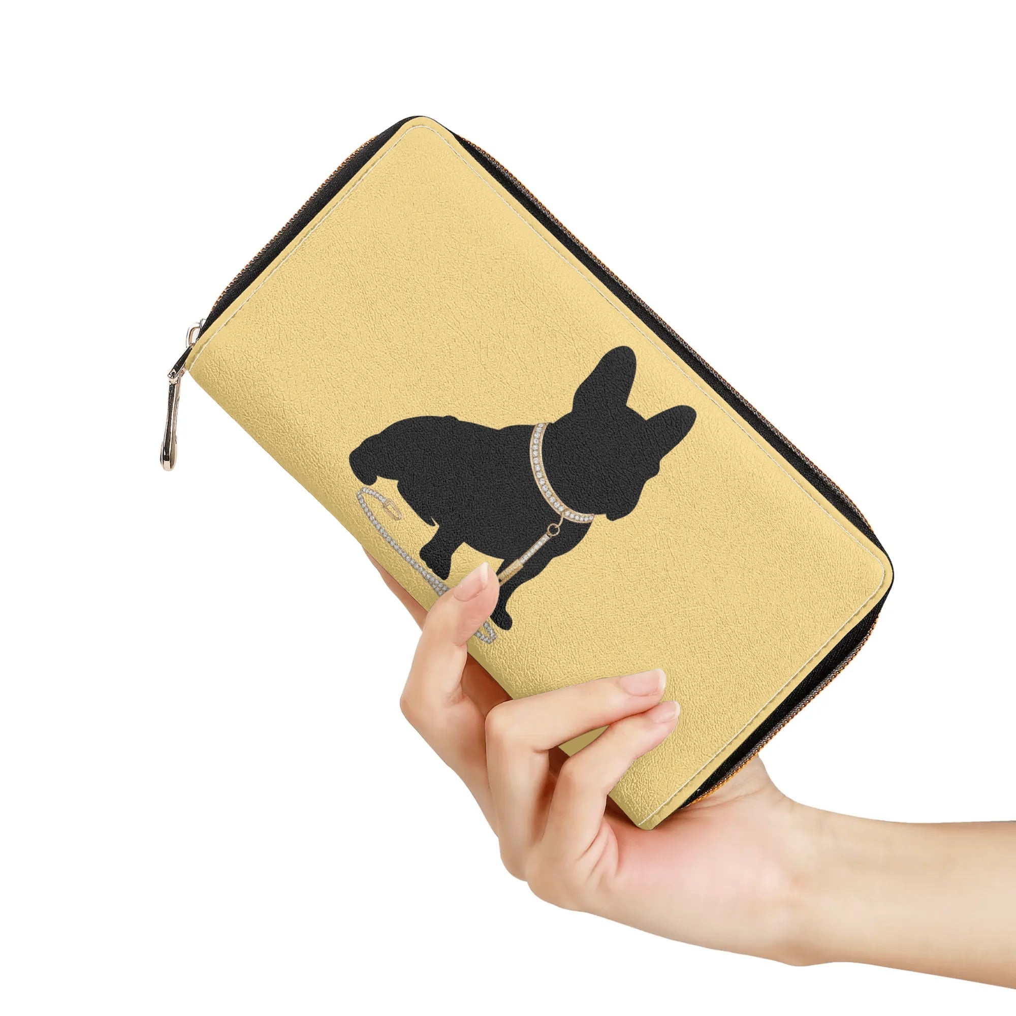 Frenchie Leather Bifold Wallet for Frenchie Enthusiasts-fadou