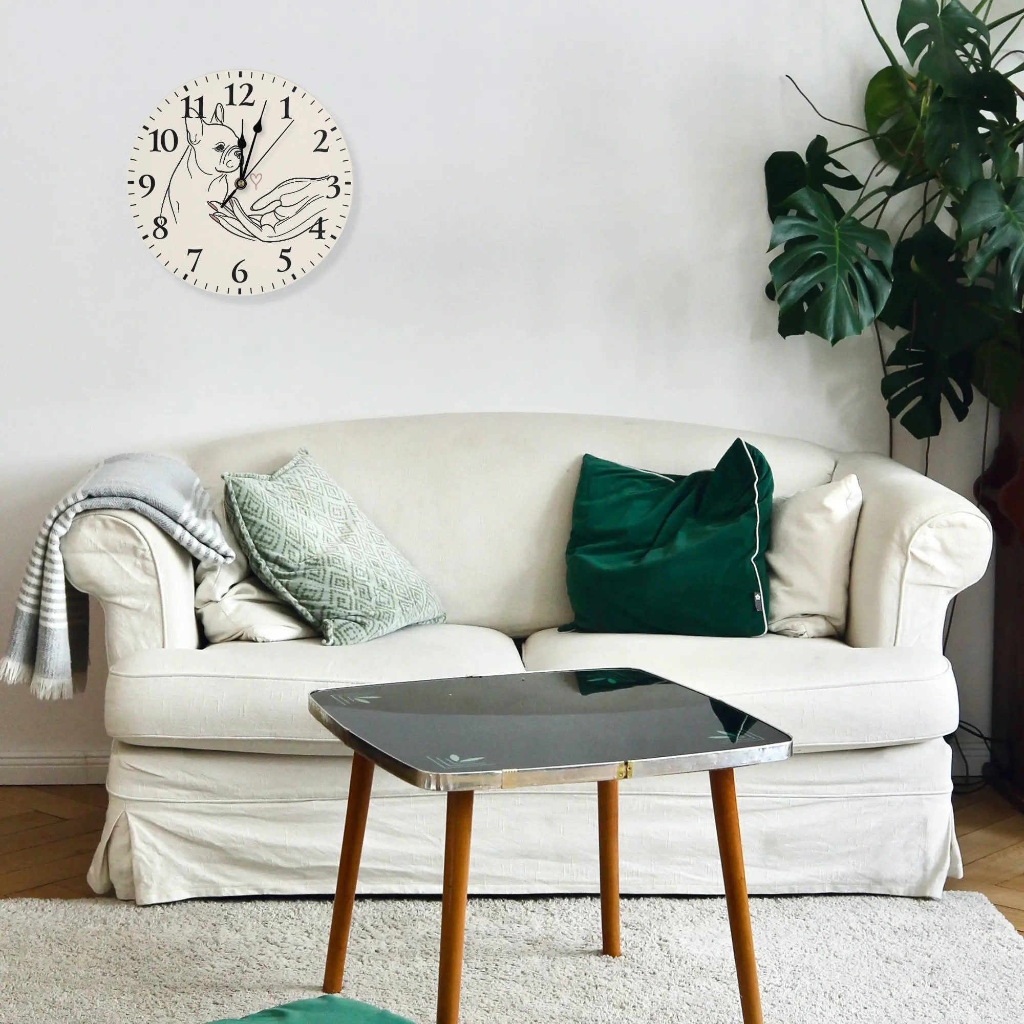 Frenchie Frameless Modern Wall Clock for Frenchie Enthusiasts-fadou
