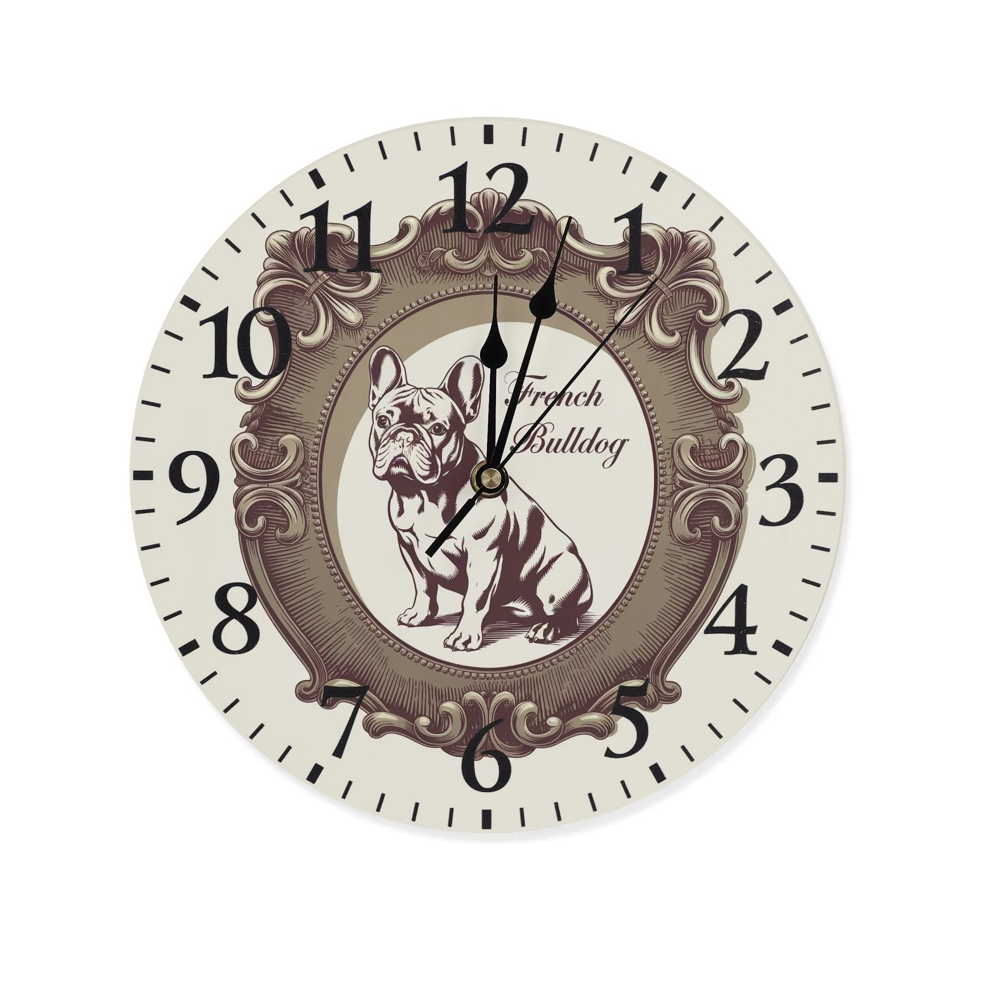 French Bulldog Frameless Modern Wall Clock for Dog Park Days-fadou