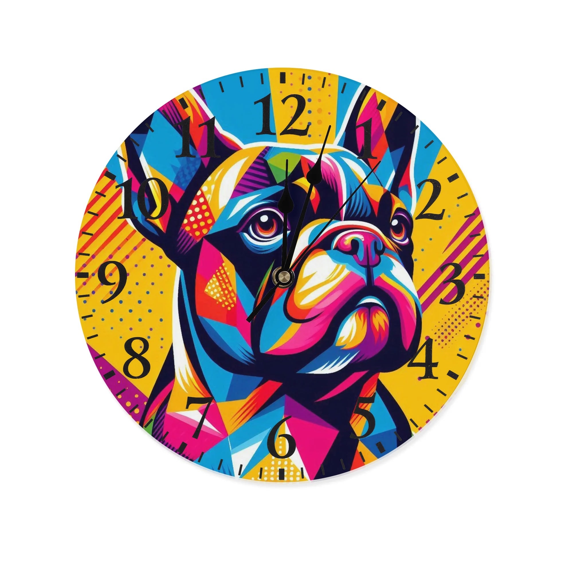 French Bulldog Frameless Frameless Timepiece for Dog Park Days-fadou