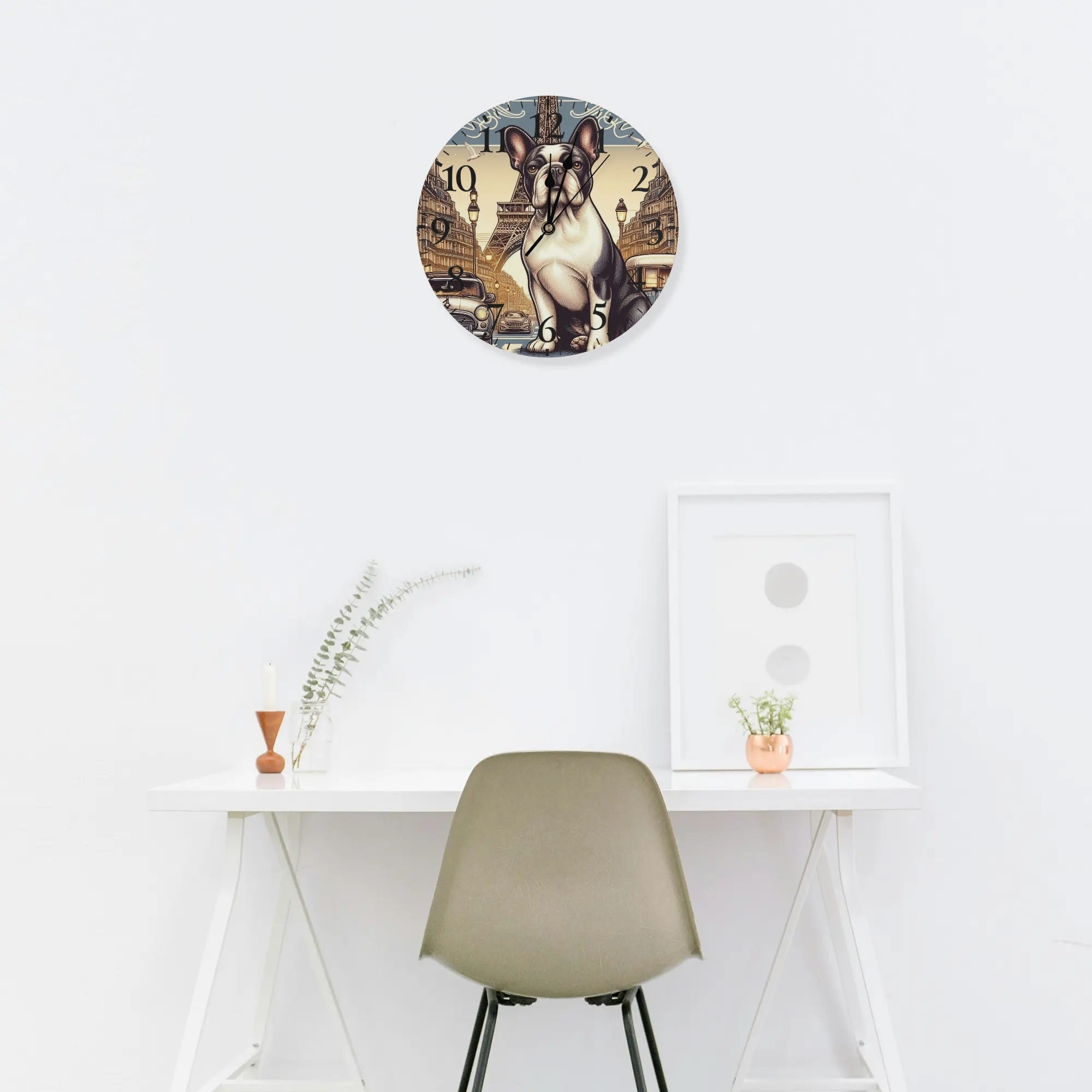 French Bulldog Modern Wall Clock for Frenchie Enthusiasts-fadou