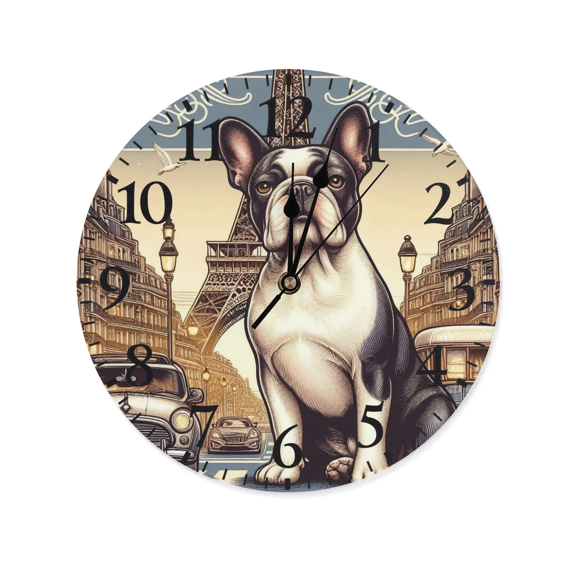 French Bulldog Modern Wall Clock for Frenchie Enthusiasts-fadou