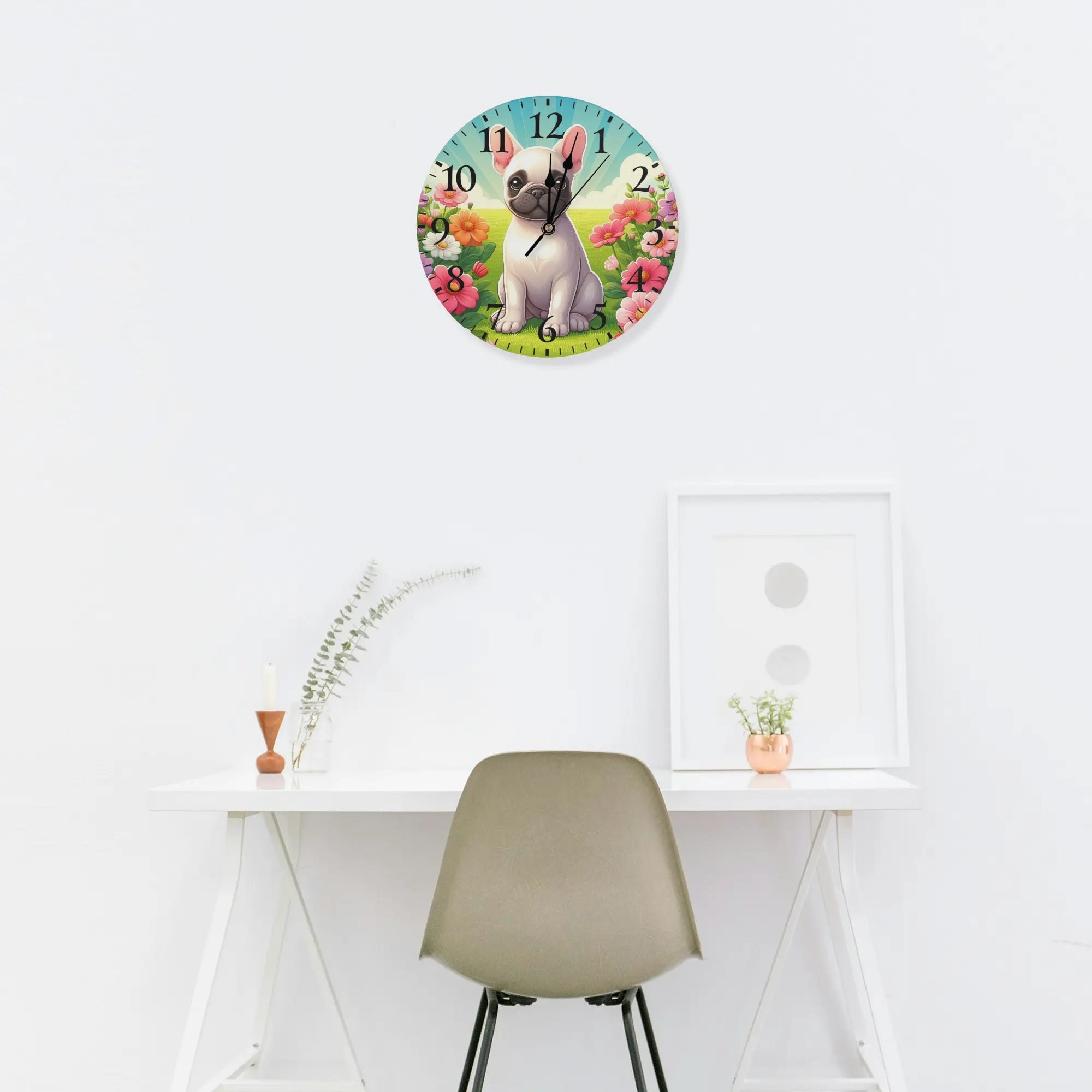 Frenchie Frameless Decor Clock for Frenchie Enthusiasts-fadou