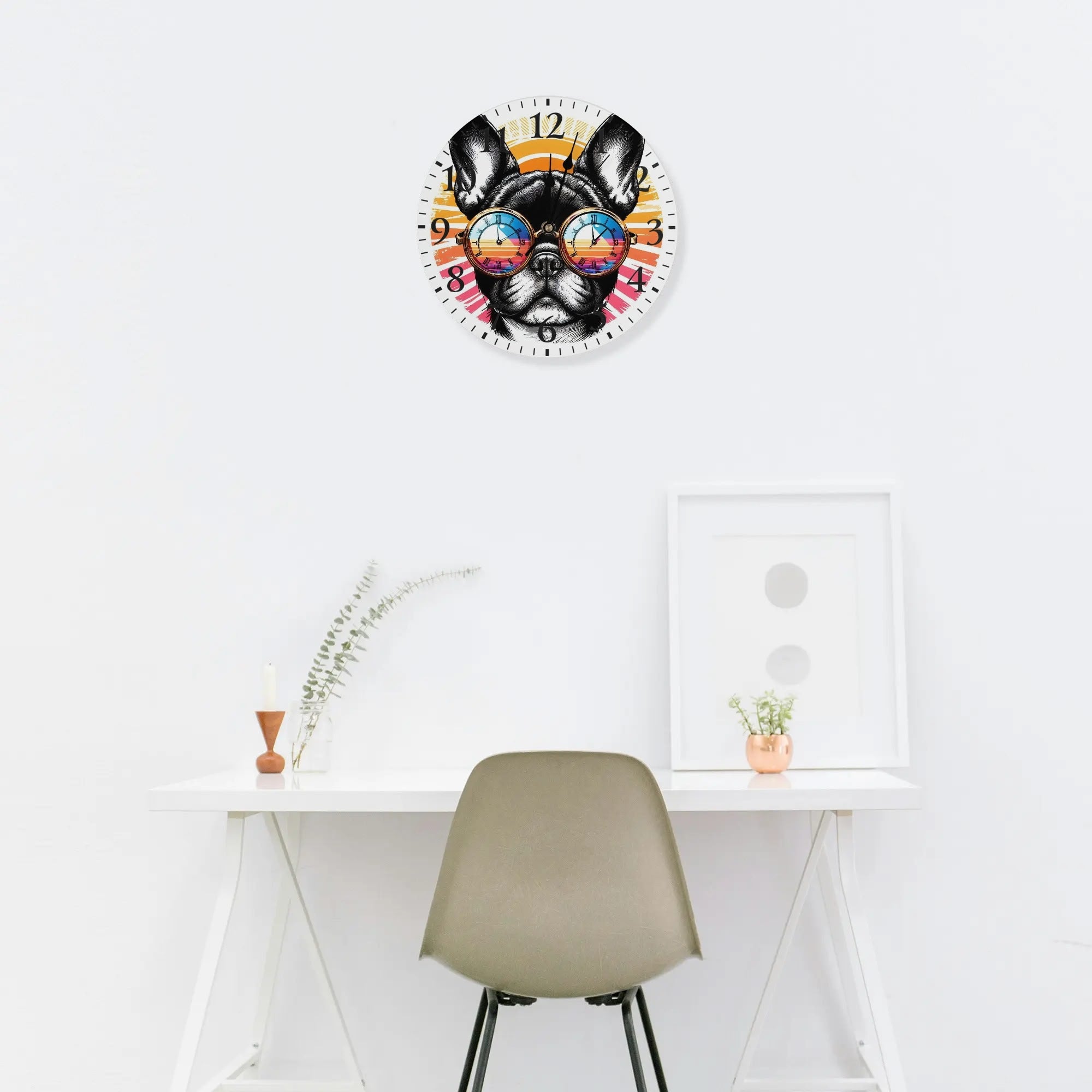 French Bulldog Frameless Modern Wall Clock for Bulldog Owners-fadou