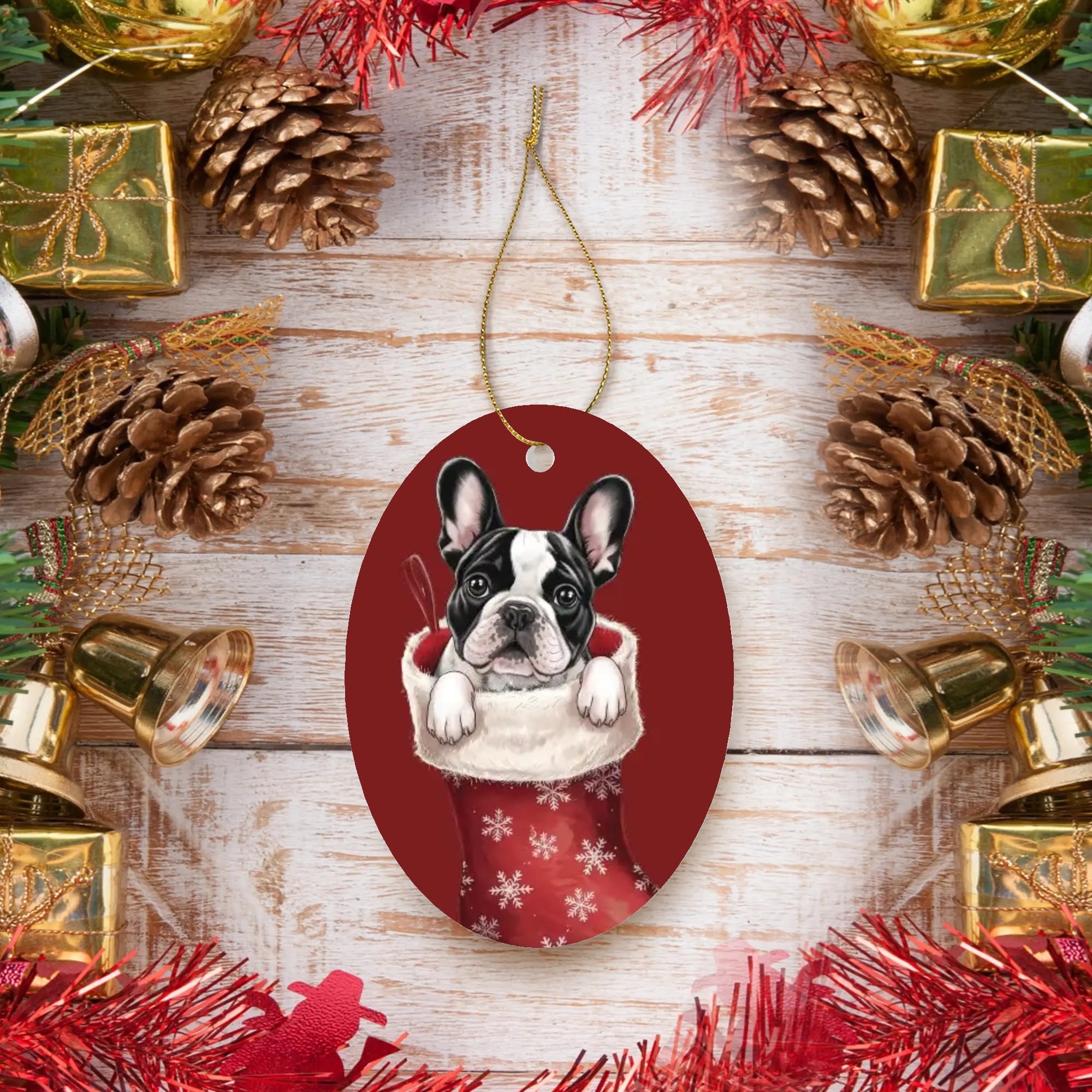 Rowdy - Christmas Ornaments for Frenchie Fans Everywhere-fadou